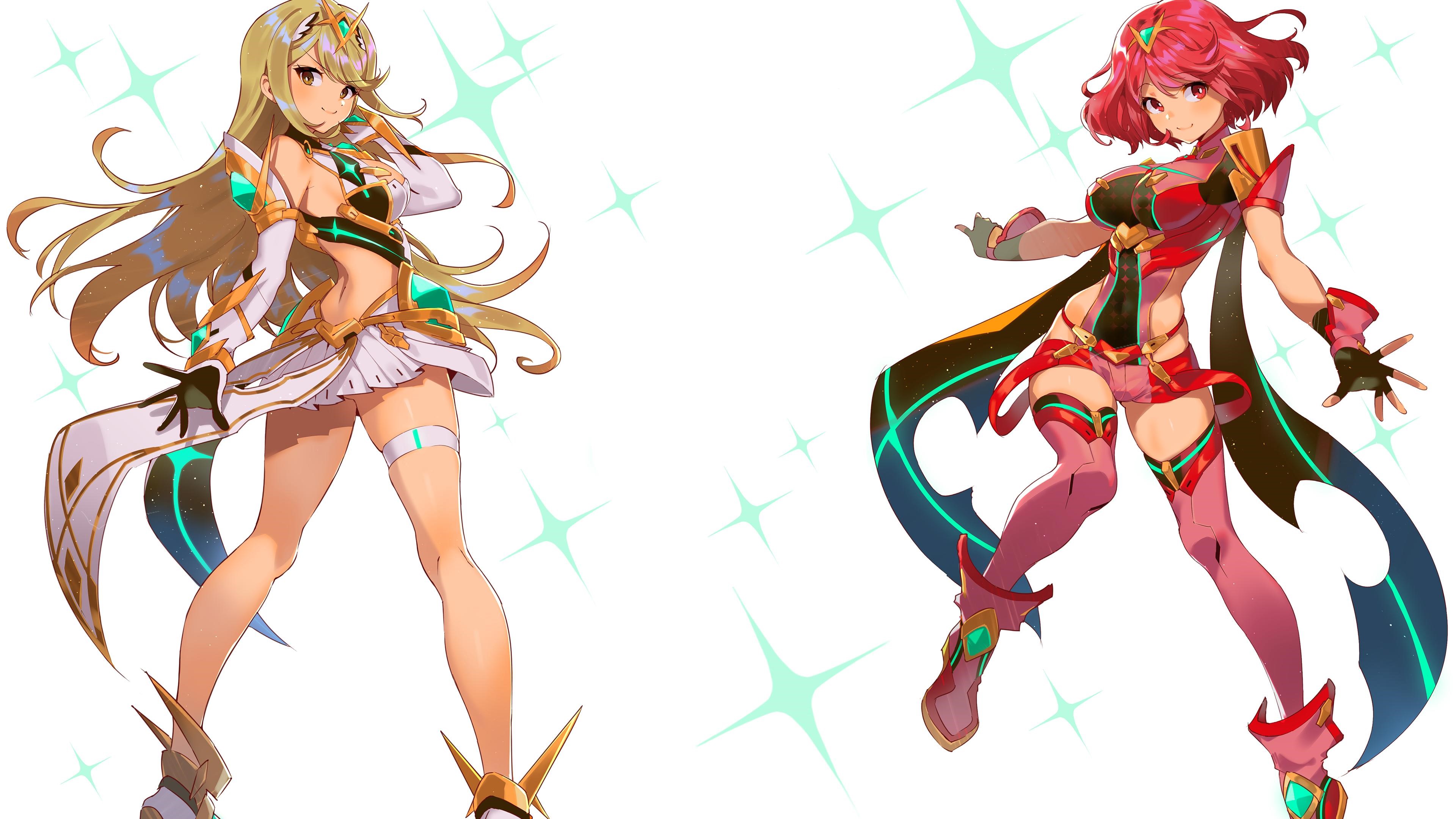 4K Pyra and Mythra from Xenoblade Chronicles 2 HD Wallpaper