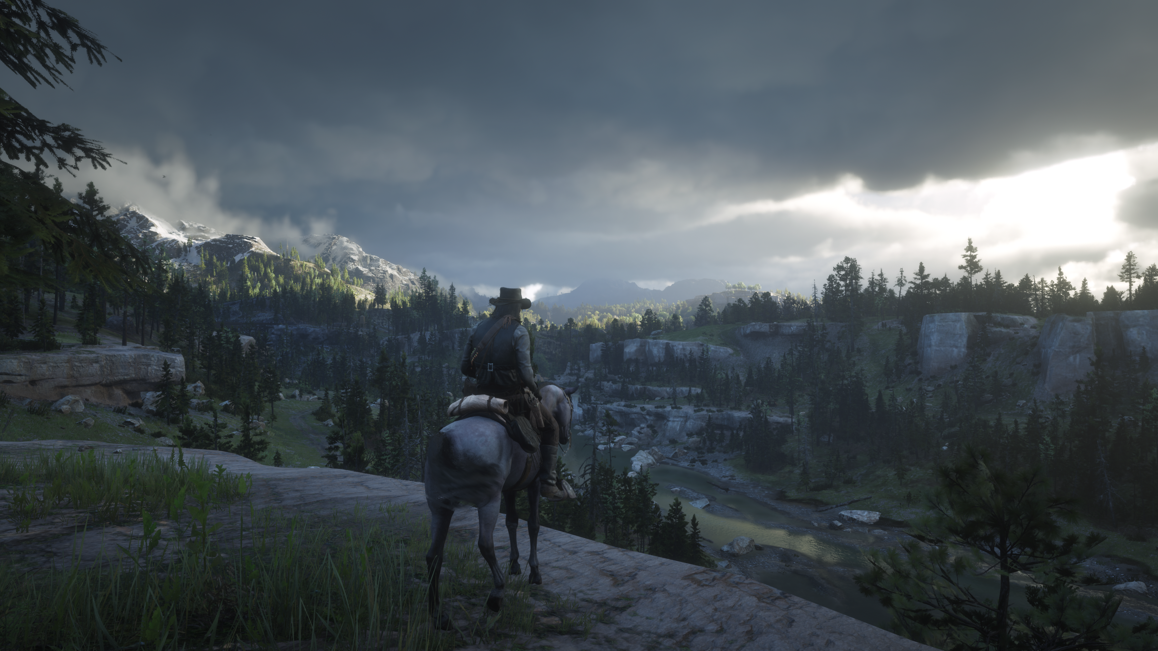 John Marston from Red Dead Redemption 2 on horseback HD Wallpaper