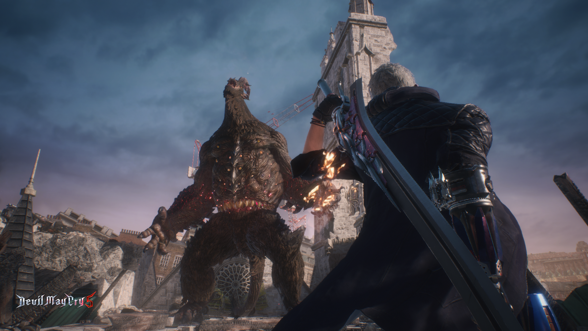 Nero from Devil May Cry 5 fighting a monster HD Wallpaper