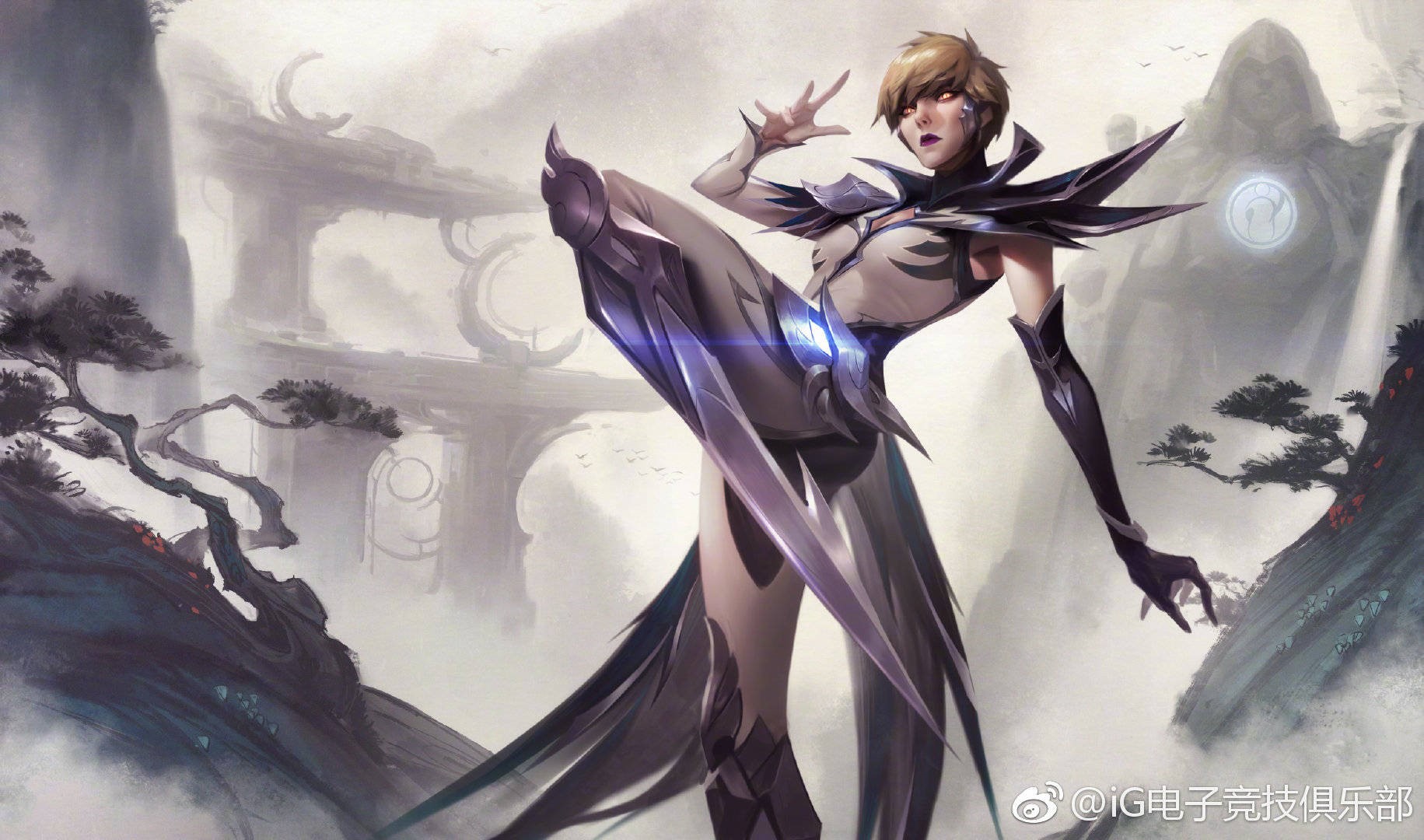 Camille from League of Legends performing a kick HD Wallpaper