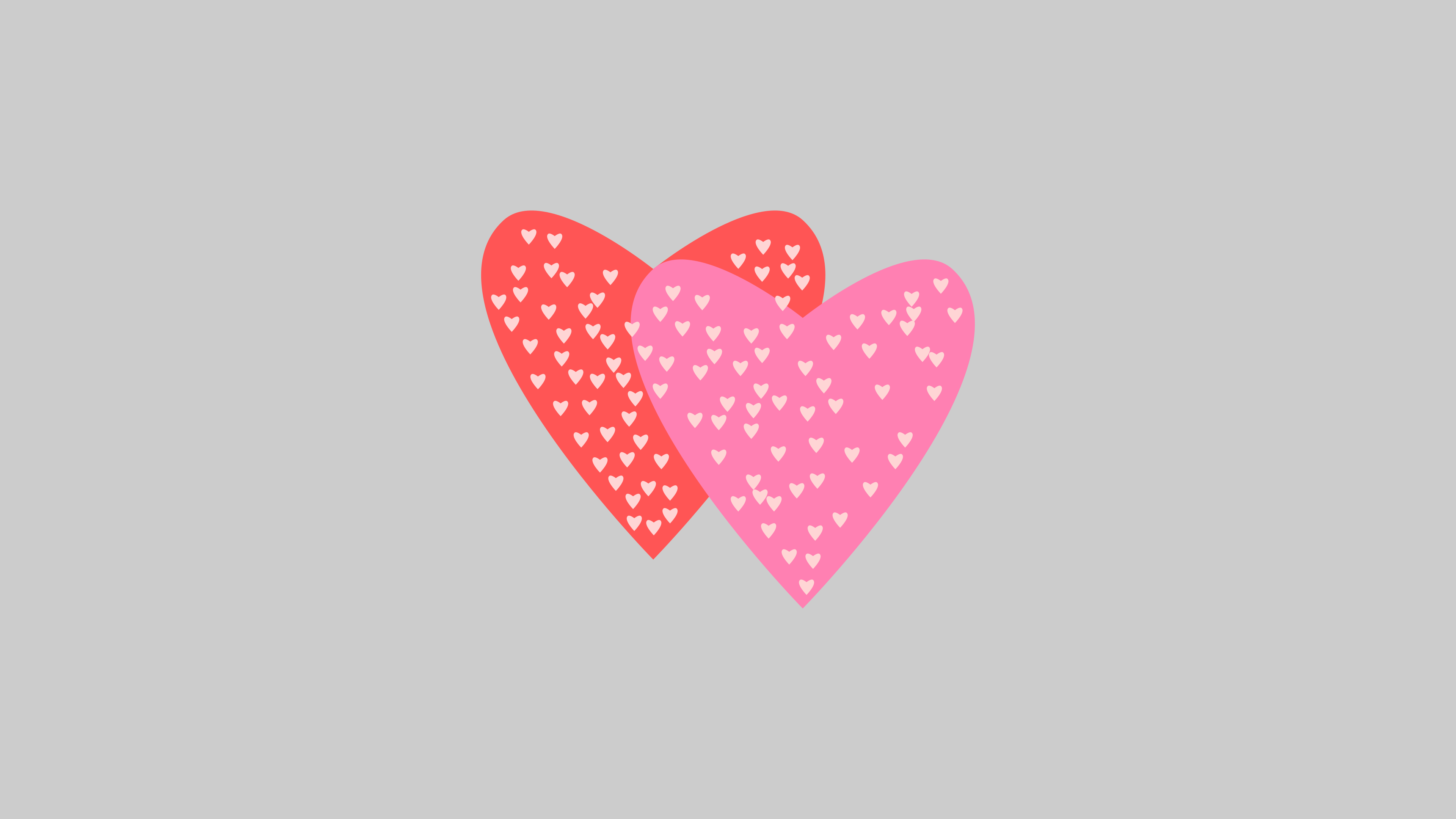 Two hearts with small hearts pattern HD Wallpaper
