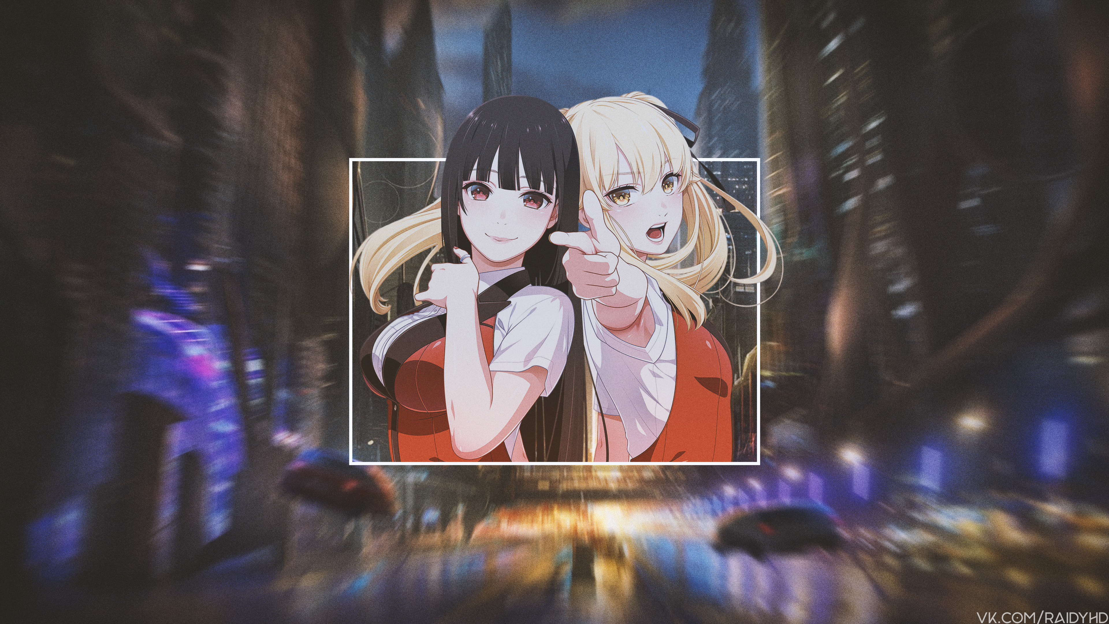 4K anime girls Yumeko and Meari from Kakegurui HD Wallpaper