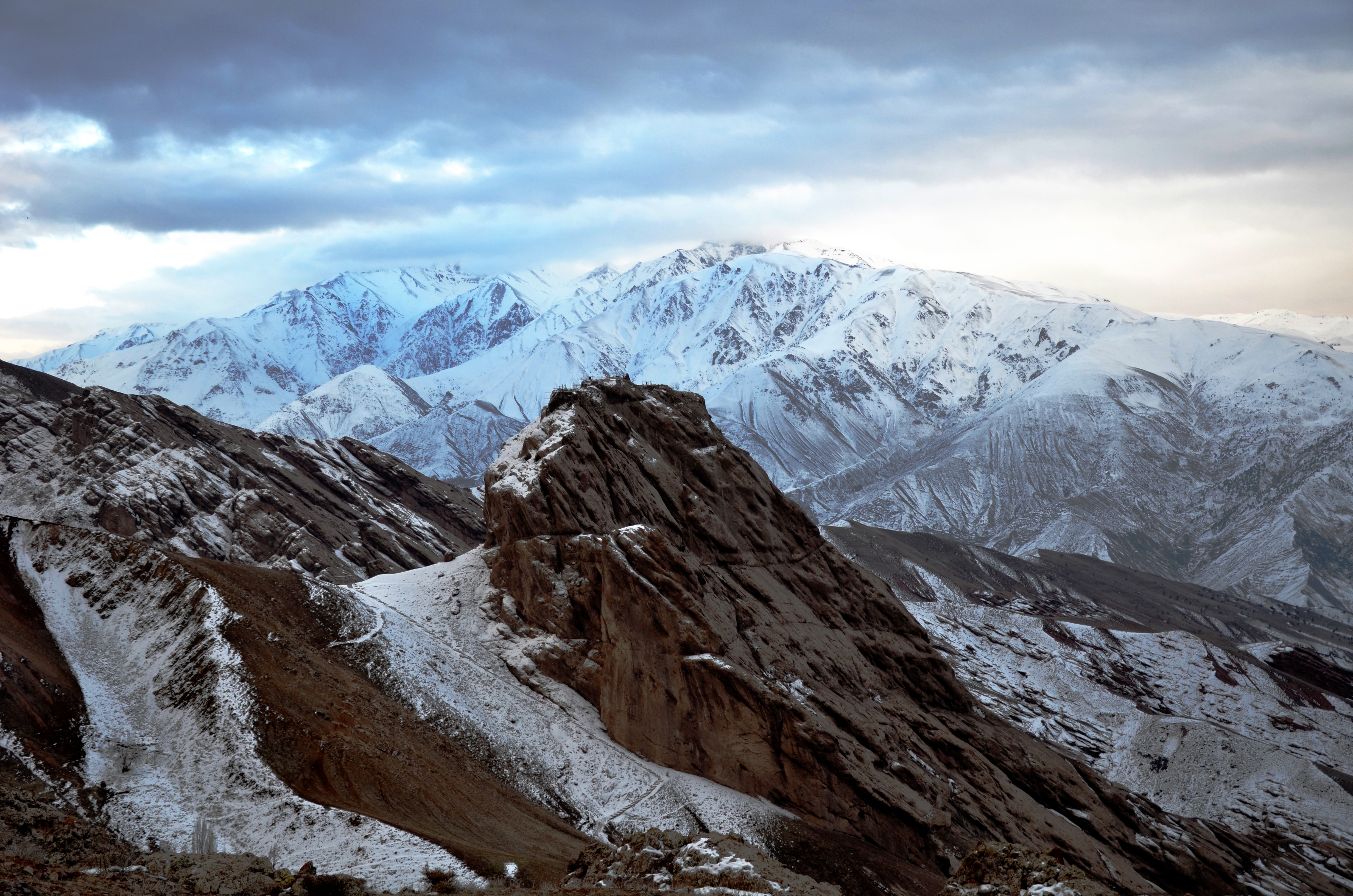 Snow-covered mountains in Iran HD Wallpaper