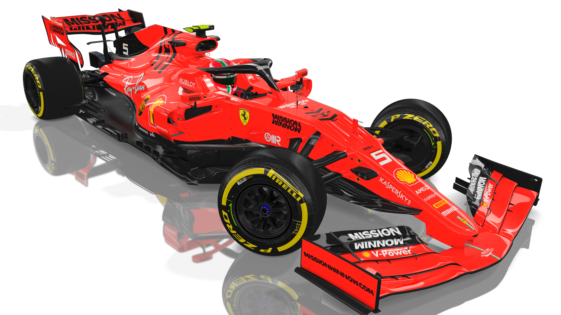 Ferrari Formula 1 Race Car with Mission Winnow Branding HD Wallpaper