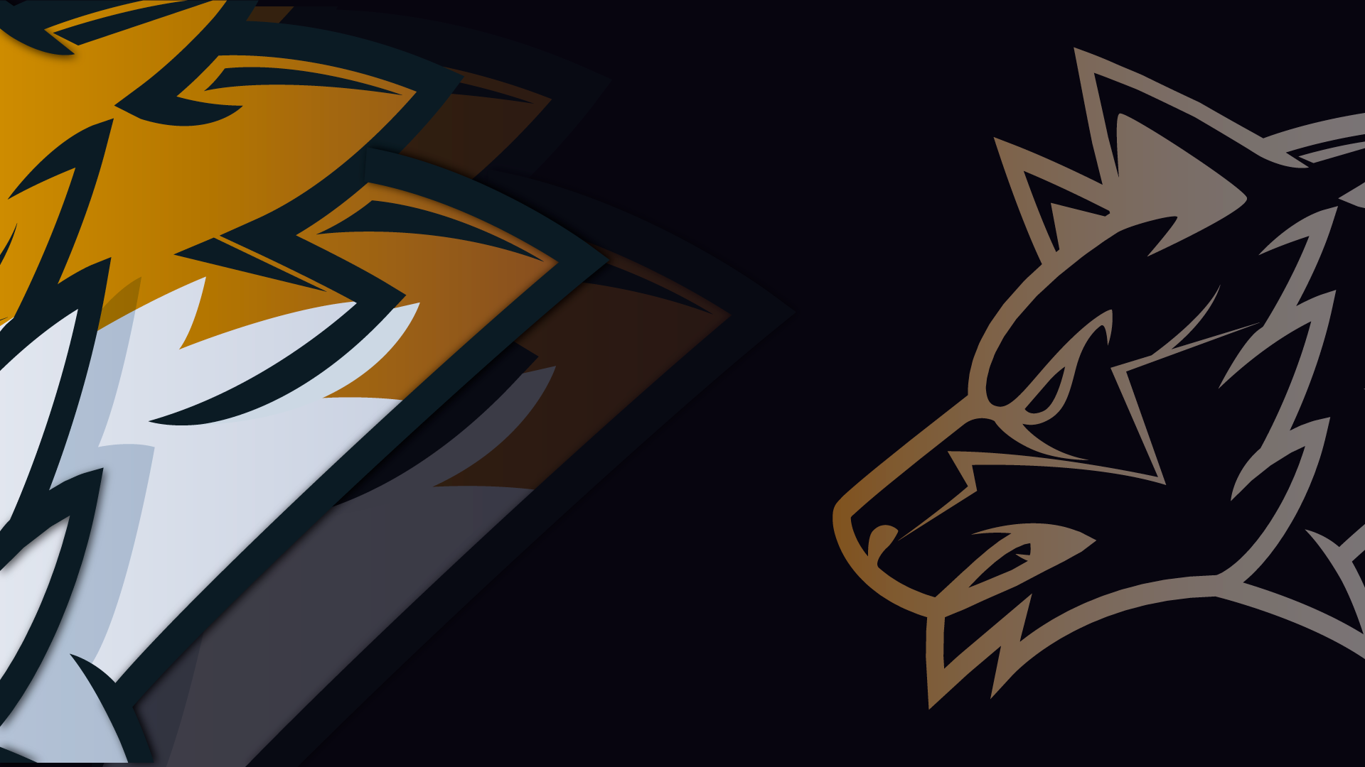 Stylized wolf logo and abstract shapes HD Wallpaper