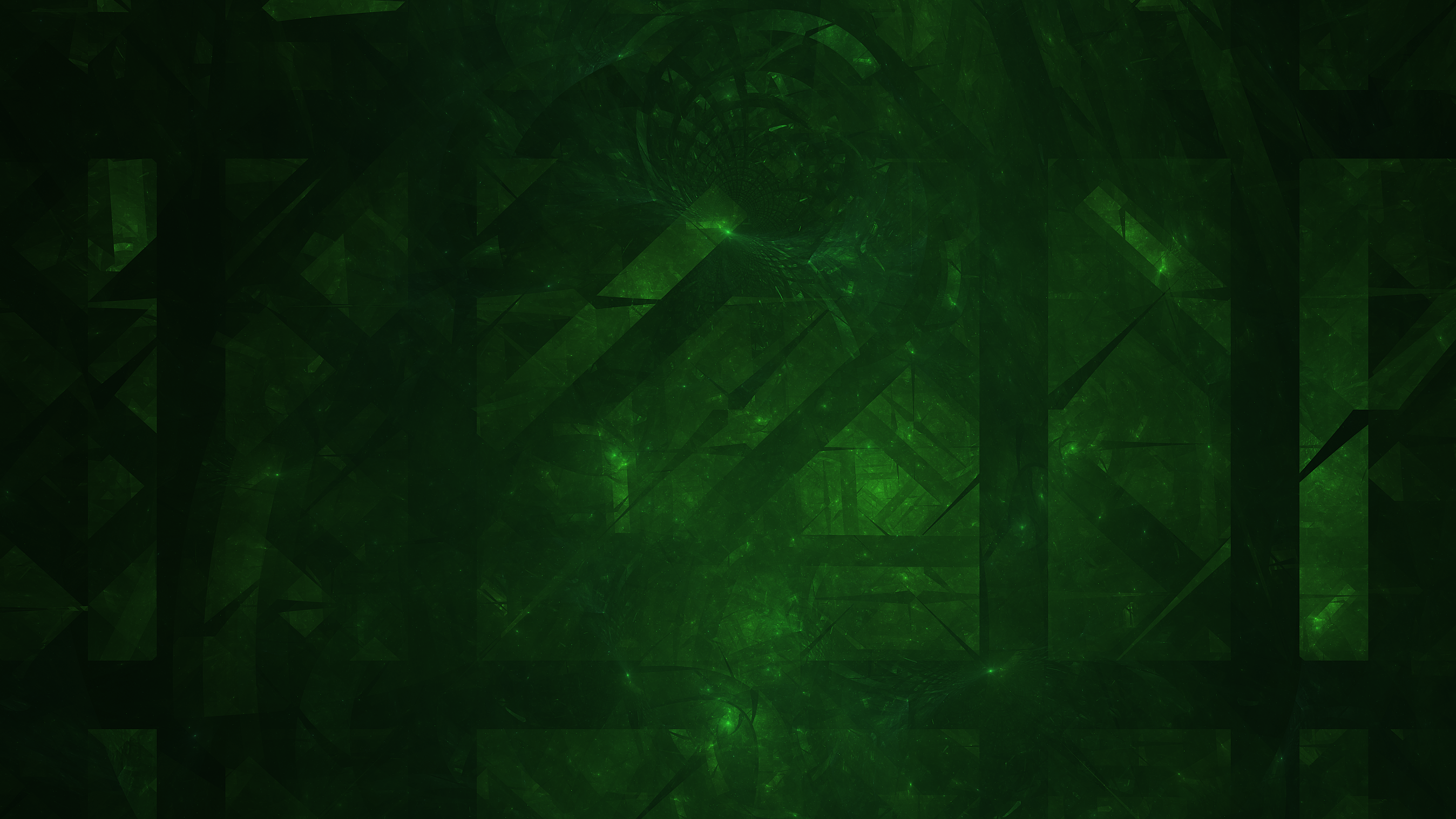 Abstract green fractal digital art HD Wallpaper