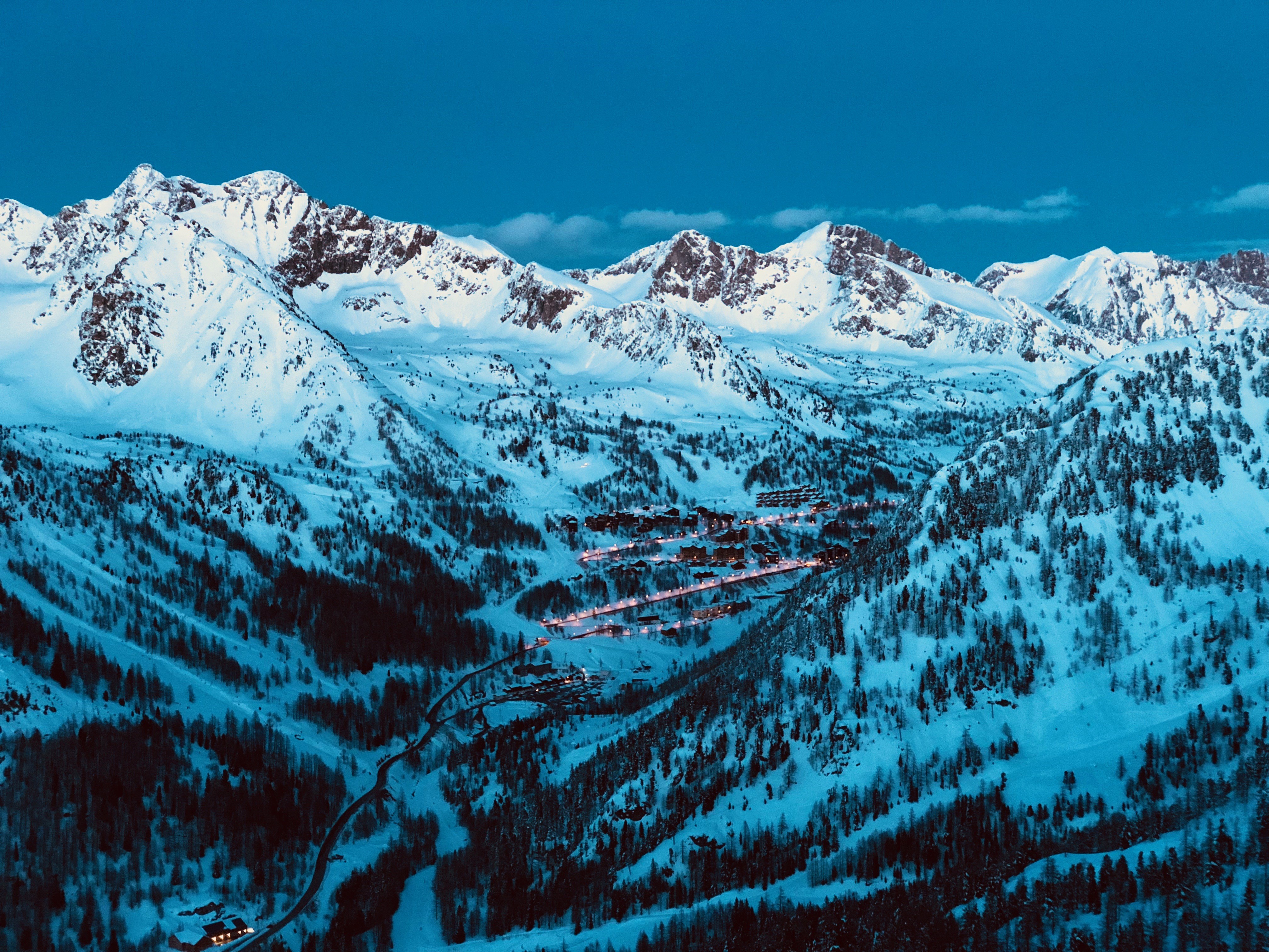 Snowy Alps Mountains in France HD Wallpaper