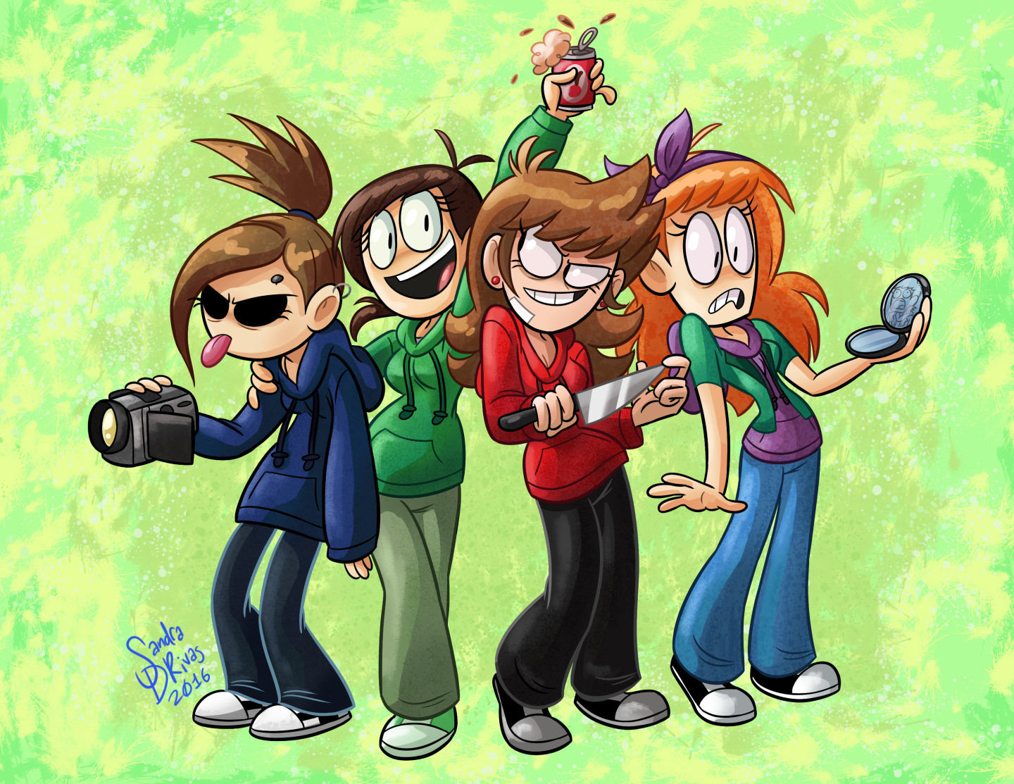 Eddsworld Colorful Character Group HD Wallpaper