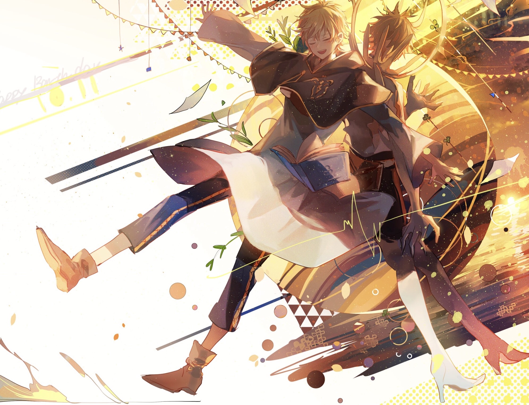Asta and Yuno from Black Clover celebrating HD Wallpaper