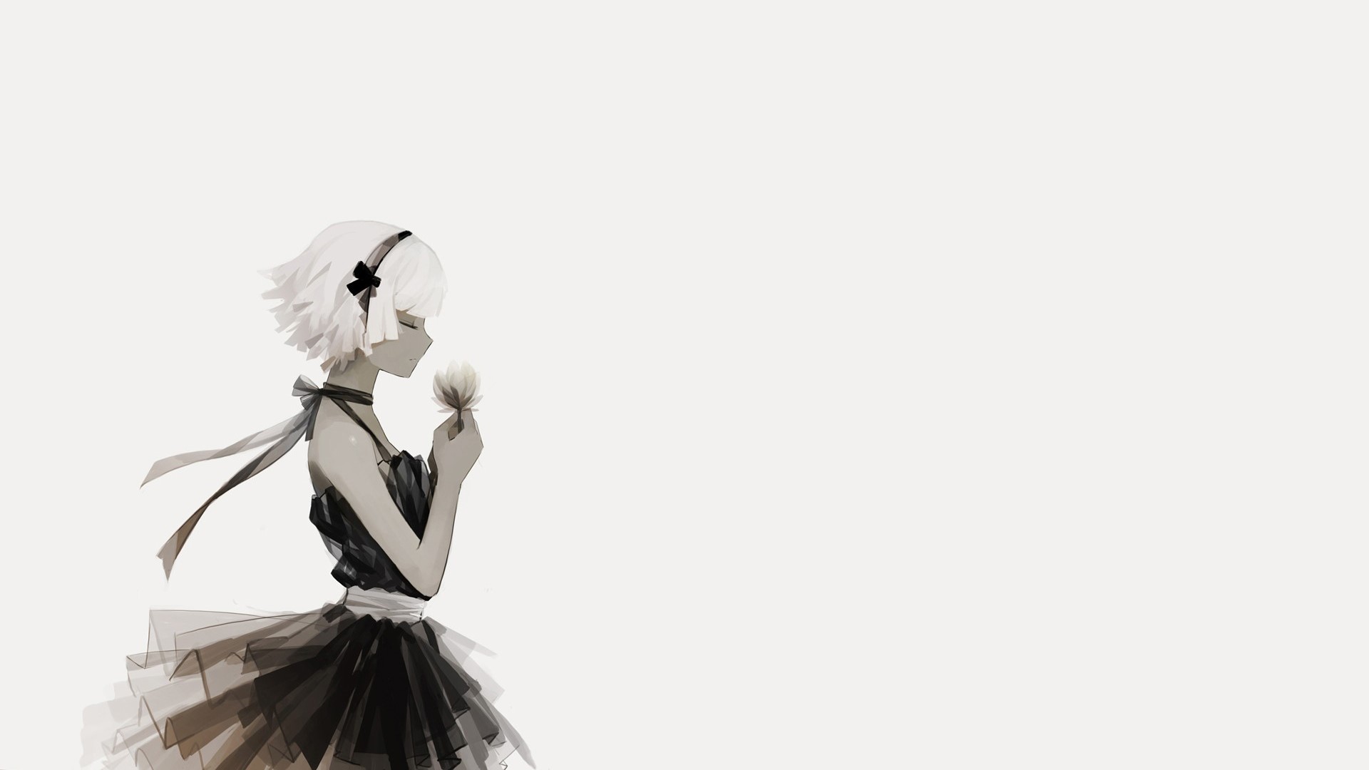 Strength from Black Rock Shooter holding a flower HD Wallpaper