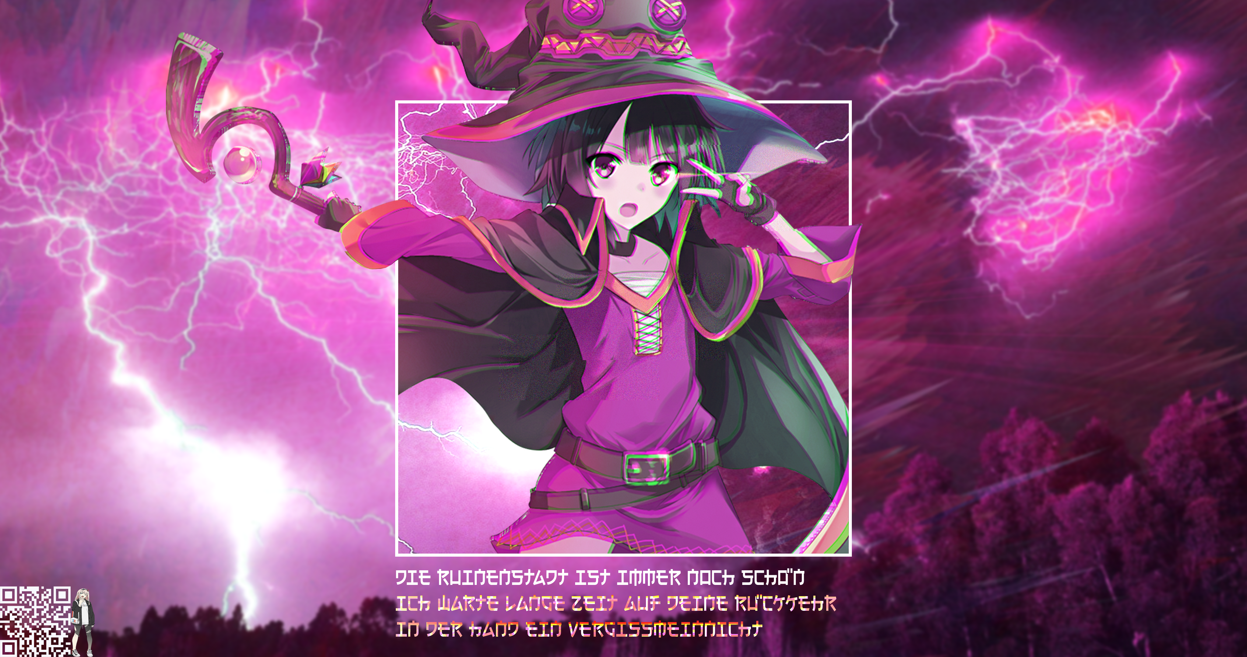 4K Megumin from Kono Subarashii Sekai ni Shukufuku wo! with lightning HD Wallpaper