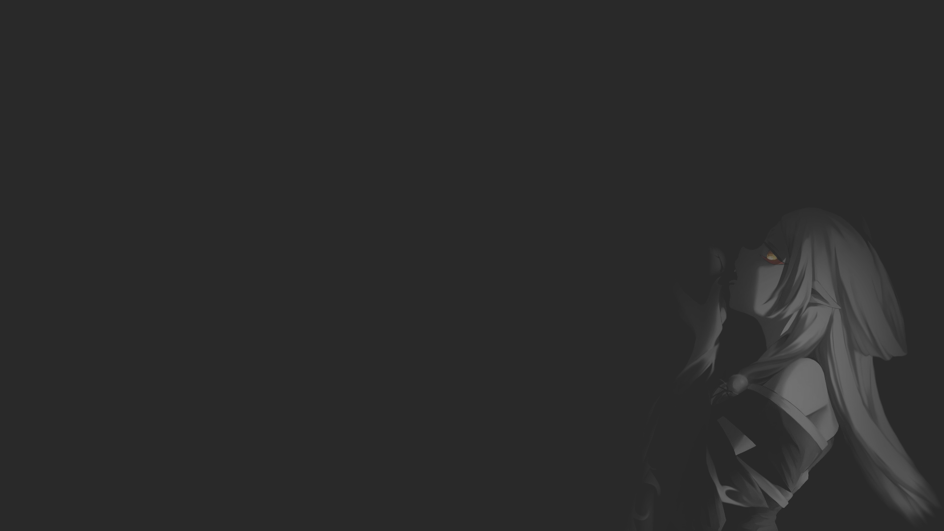 Anime girl with glowing eyes in dark background HD Wallpaper