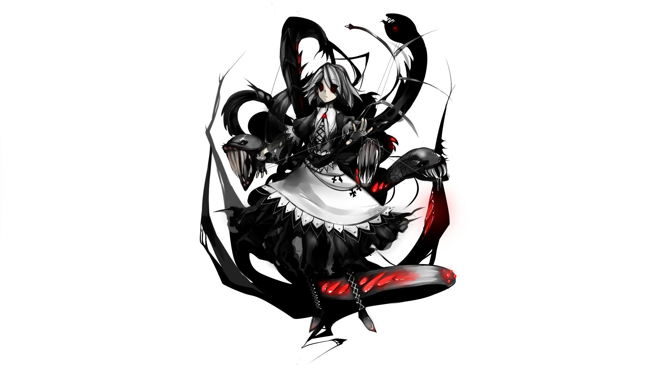Alice Margatroid from Touhou with snake-like appendages HD Wallpaper