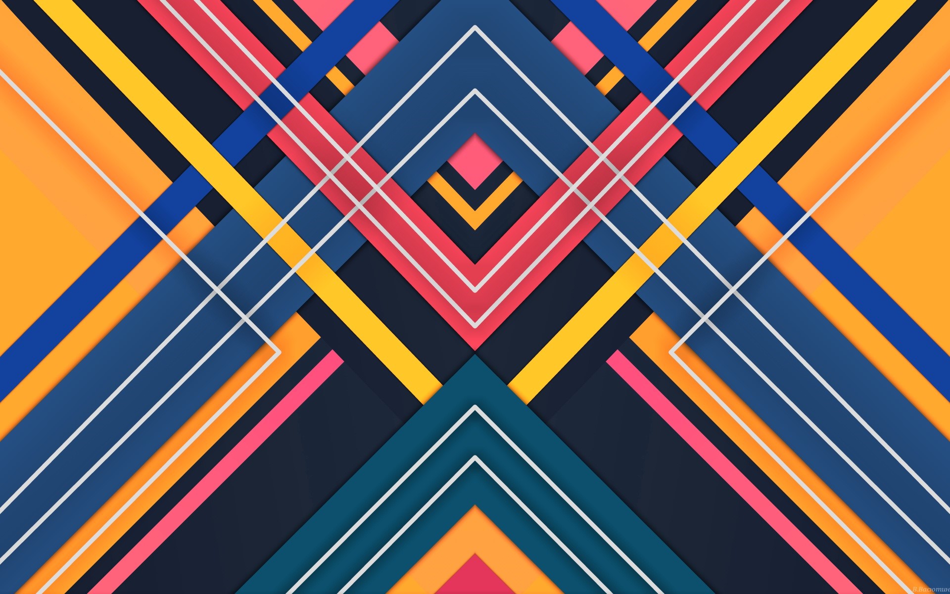 Abstract geometric pattern with colorful stripes HD Wallpaper