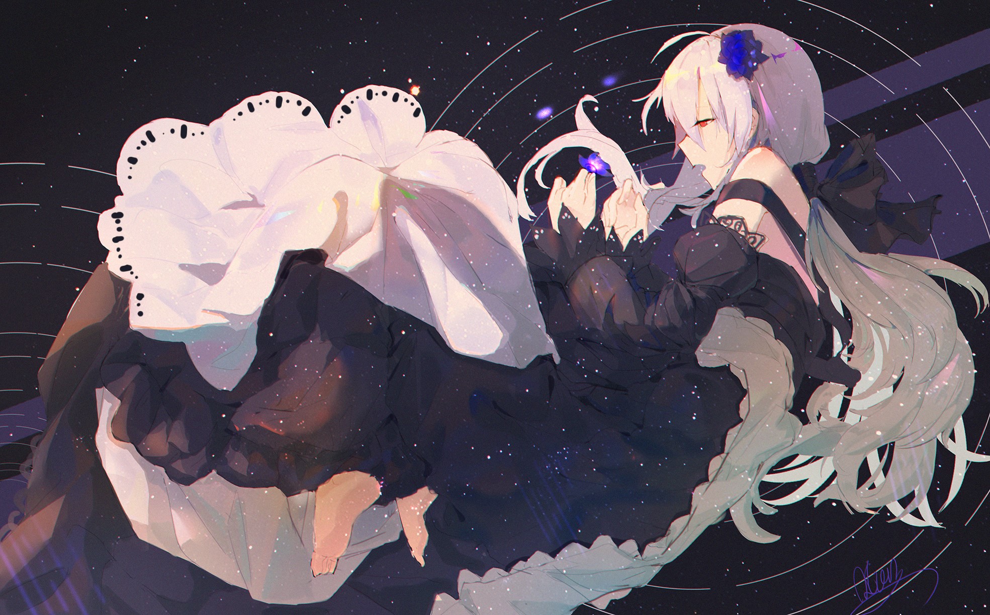 Girl with flower in hair from Fate/Grand Order HD Wallpaper