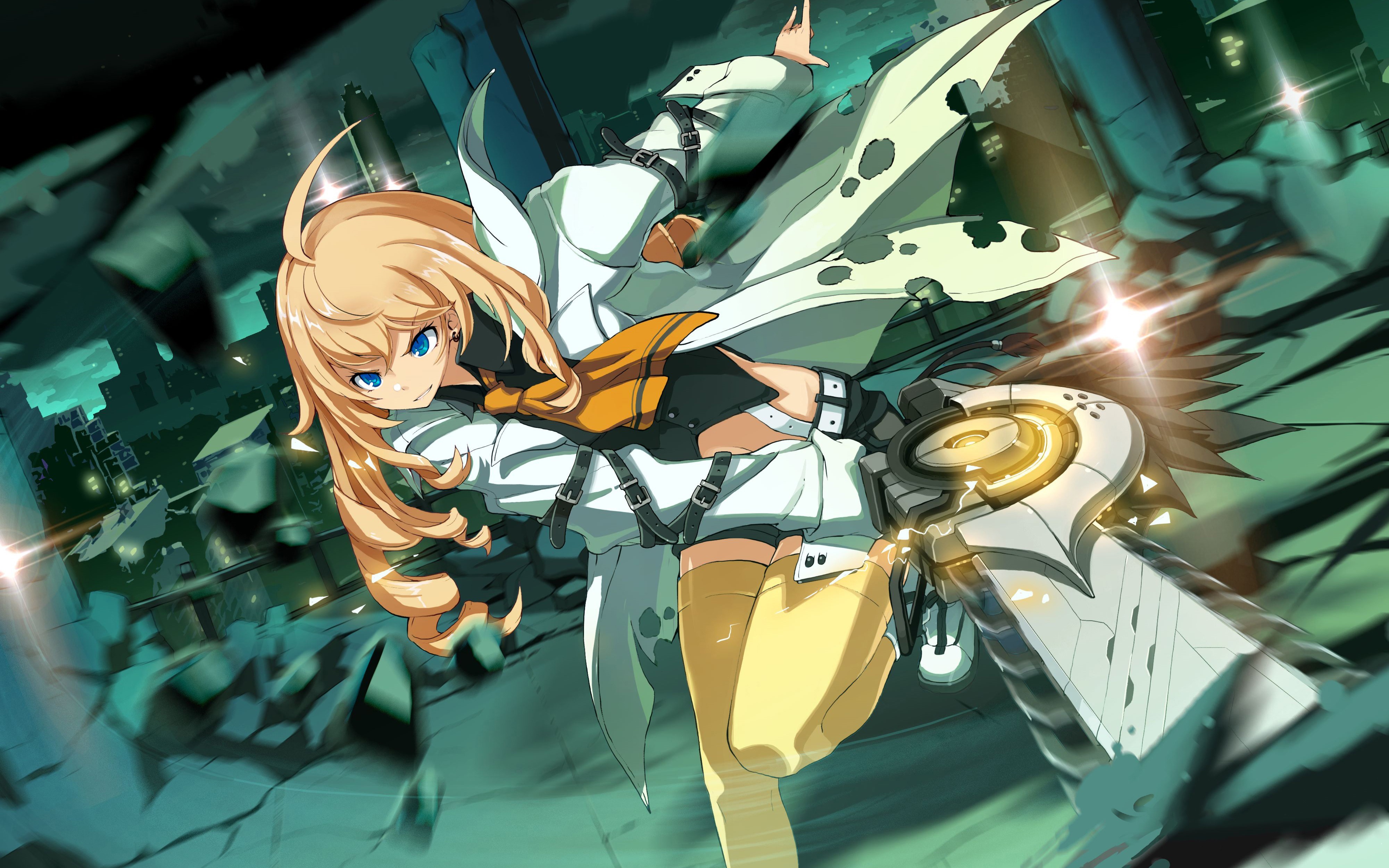 Soul Worker character with blonde hair and sword HD Wallpaper