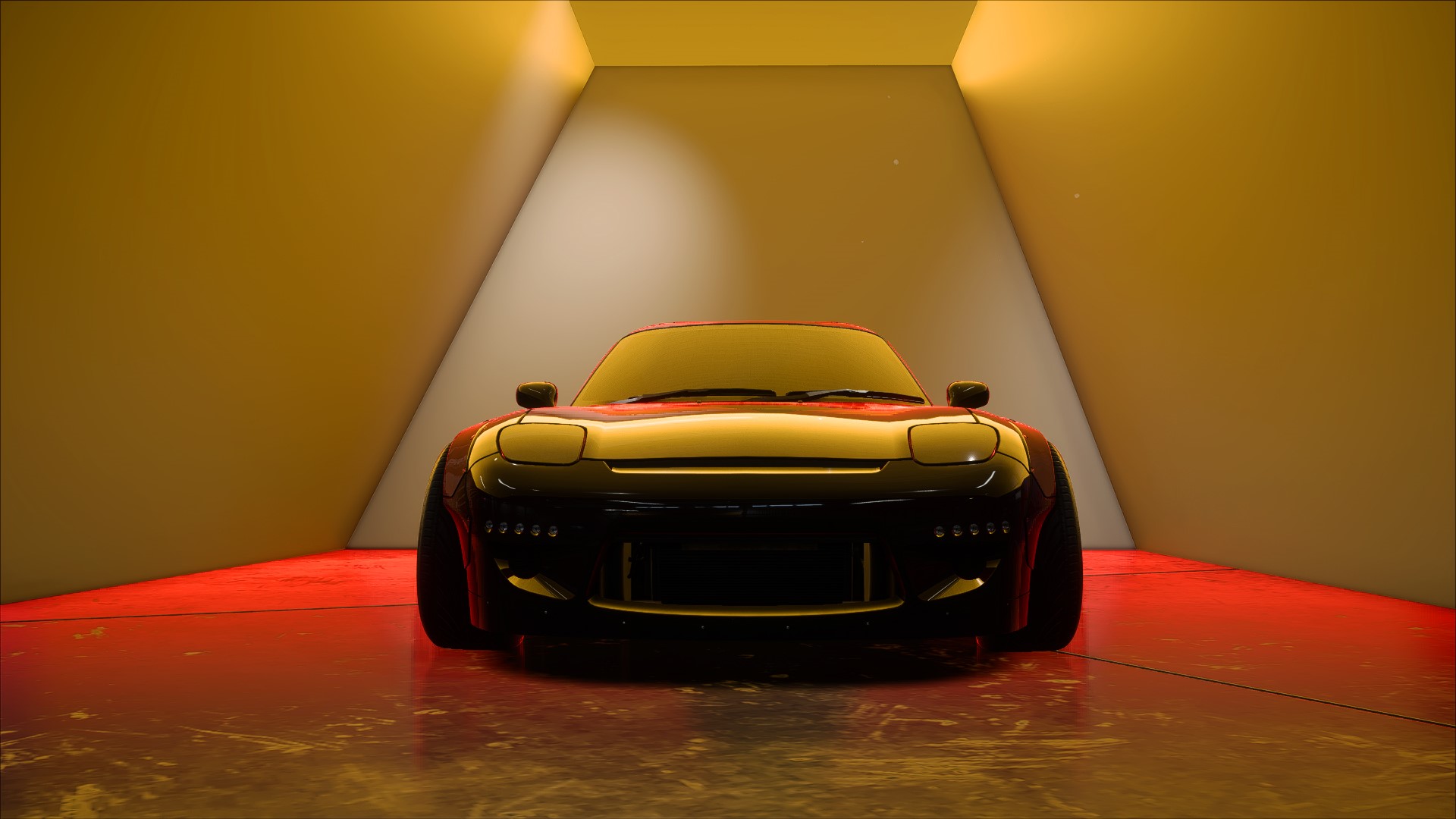 Black Mazda RX-7 FD Rocket Bunny sports car HD Wallpaper