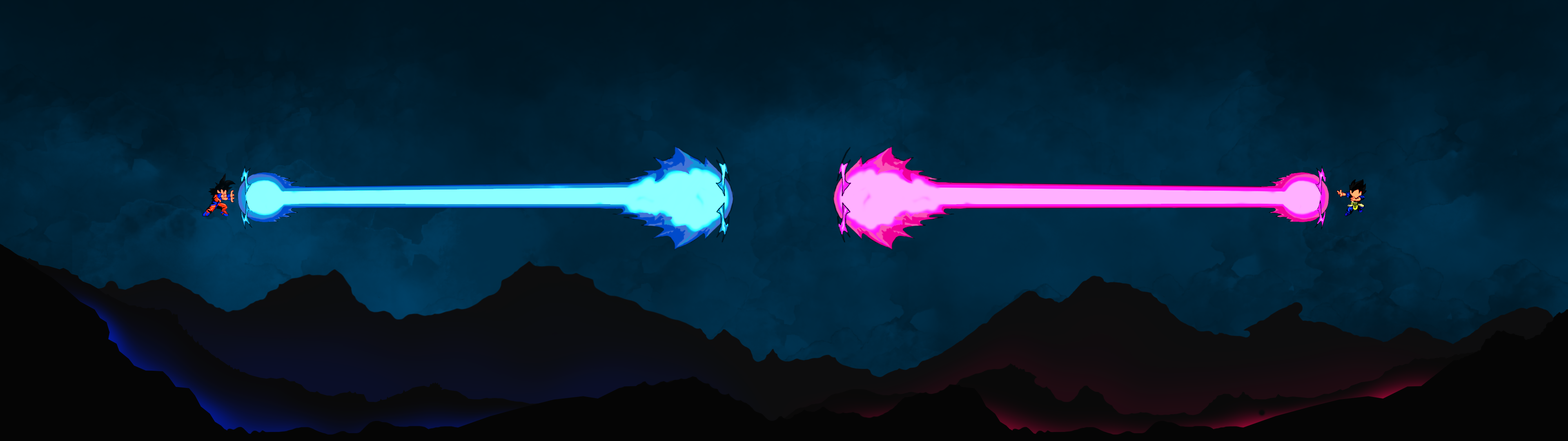 Son Goku and Vegeta from Dragon Ball firing energy blasts HD Wallpaper