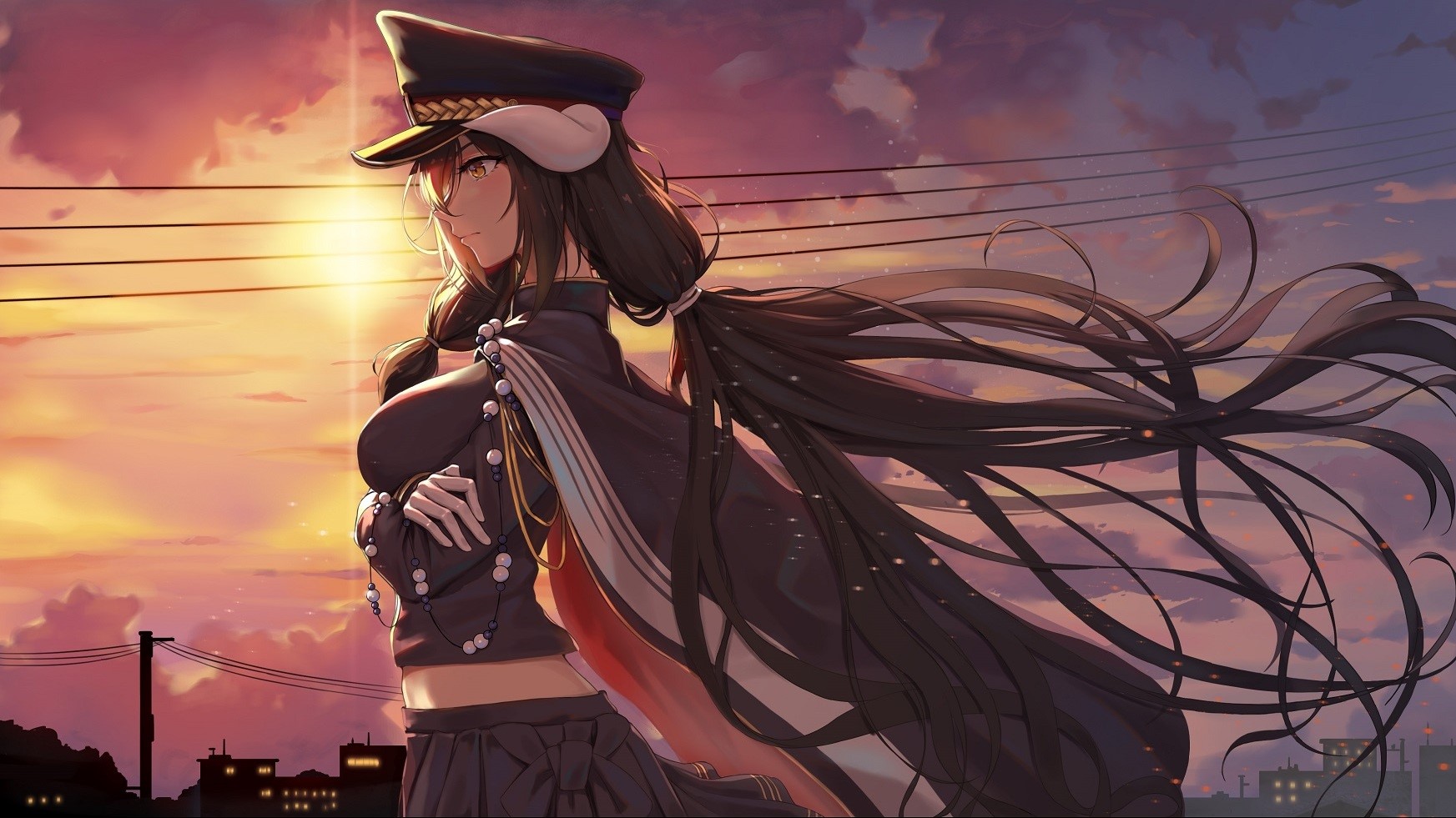 Mikasa from Azur Lane at sunset HD Wallpaper