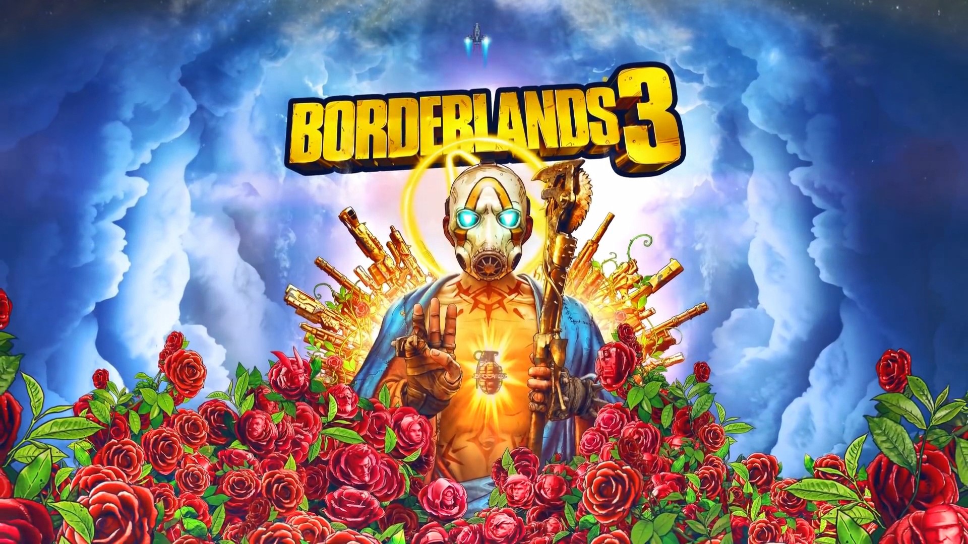 Borderlands 3 Psycho with Guns and Roses HD Wallpaper