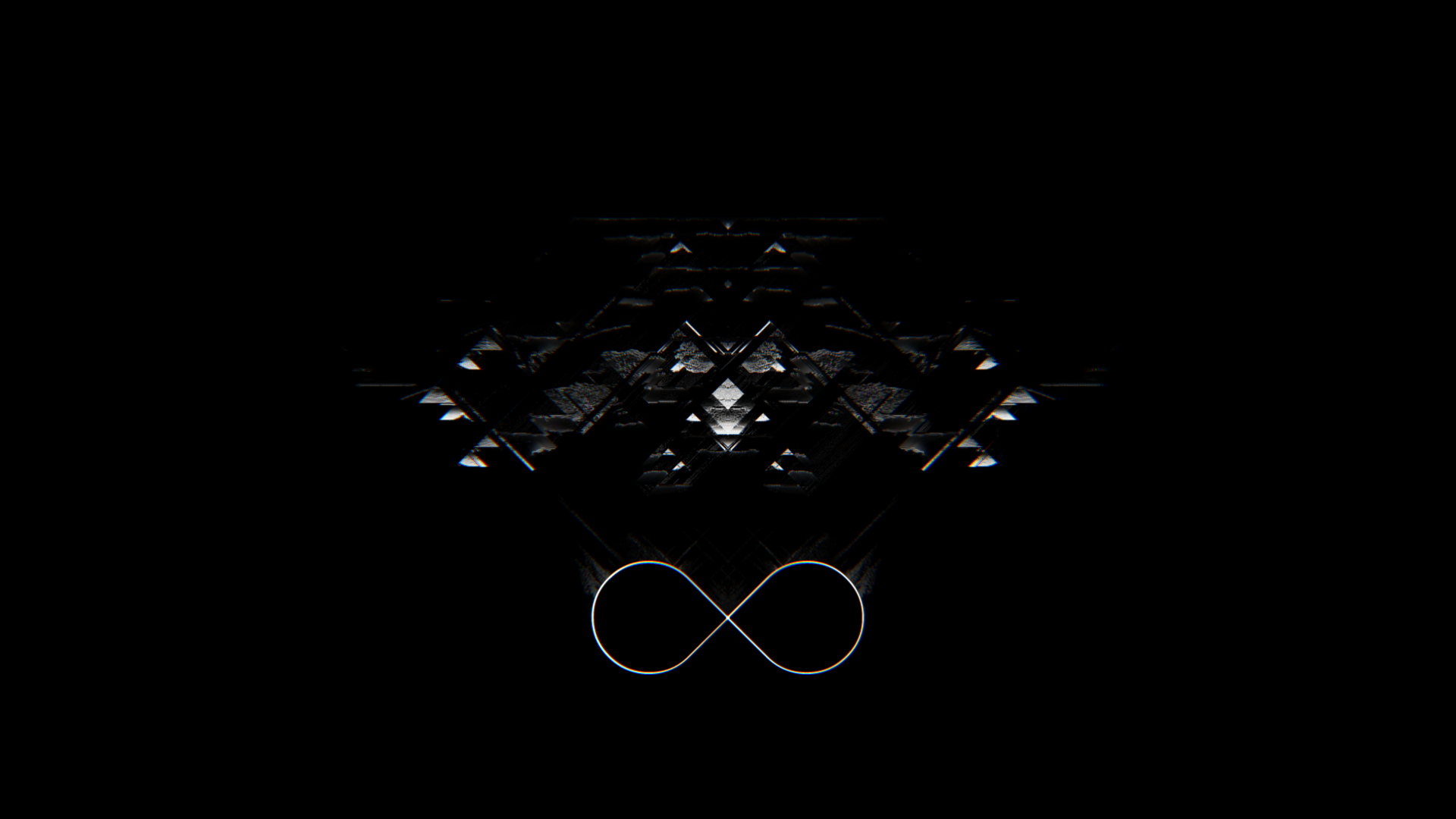 Abstract glitch art with infinity symbol HD Wallpaper
