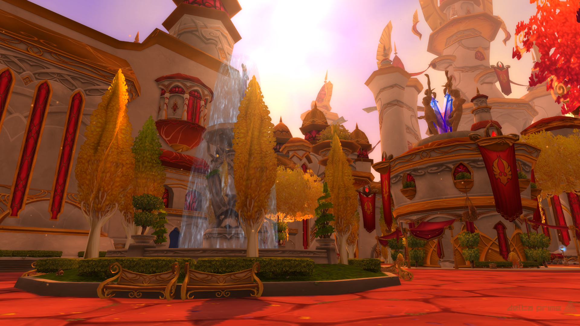 Silvermoon City with Blood Elf Architecture HD Wallpaper