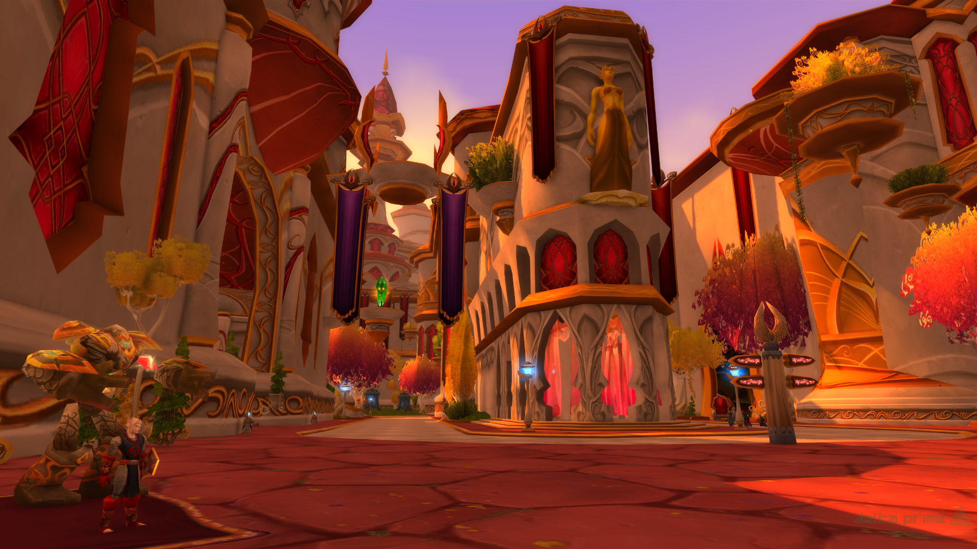 Blood Elf from World of Warcraft in Silvermoon City HD Wallpaper