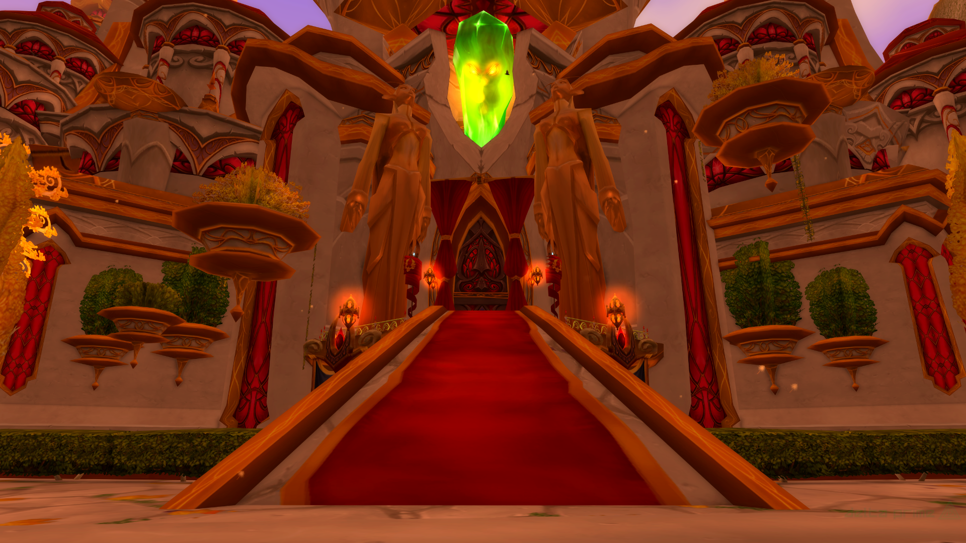 Silvermoon City entrance with red carpet and crystal HD Wallpaper