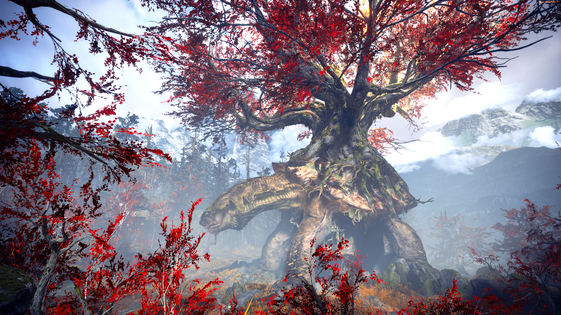 Giant turtle tree in God of War (2018) HD Wallpaper