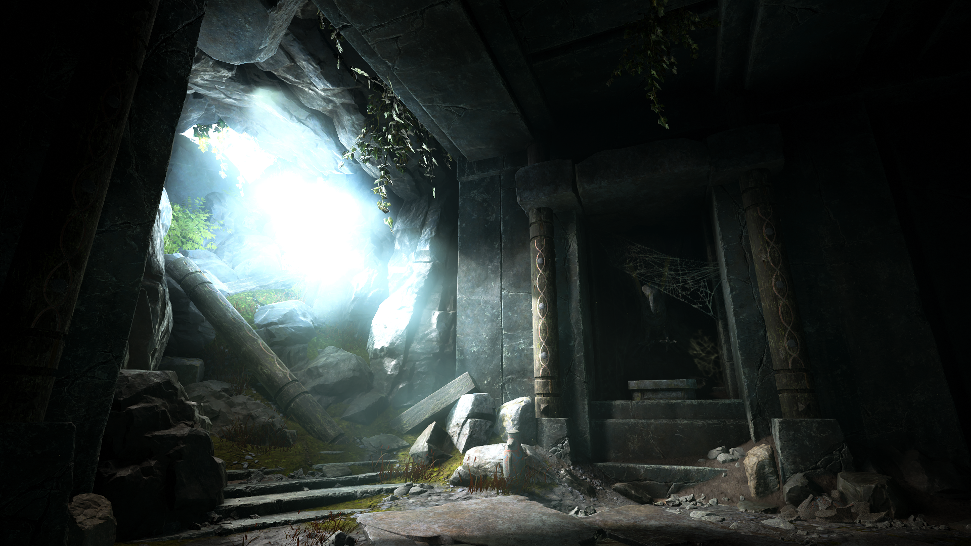 God of War (2018) screenshot of ancient ruins HD Wallpaper