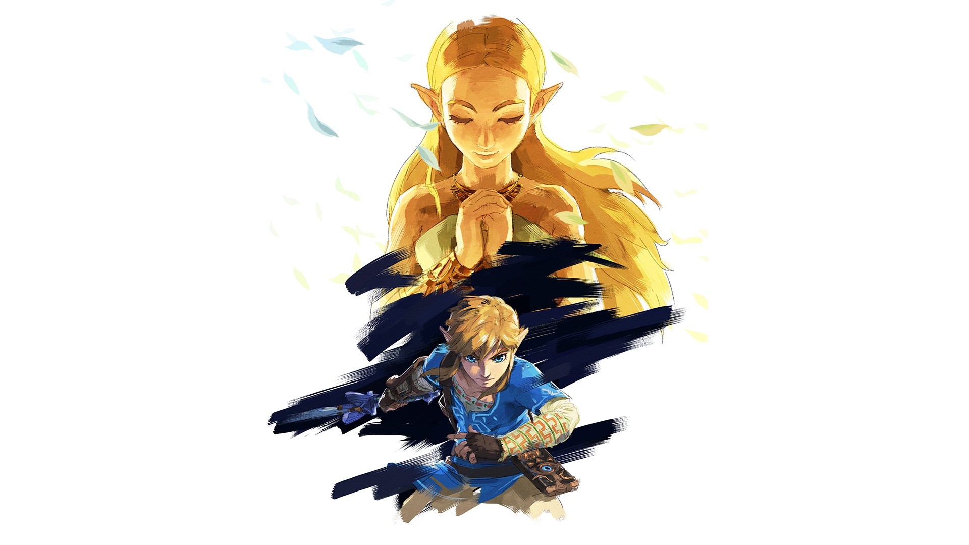 Link and Zelda from The Legend of Zelda: Breath of the Wild HD Wallpaper
