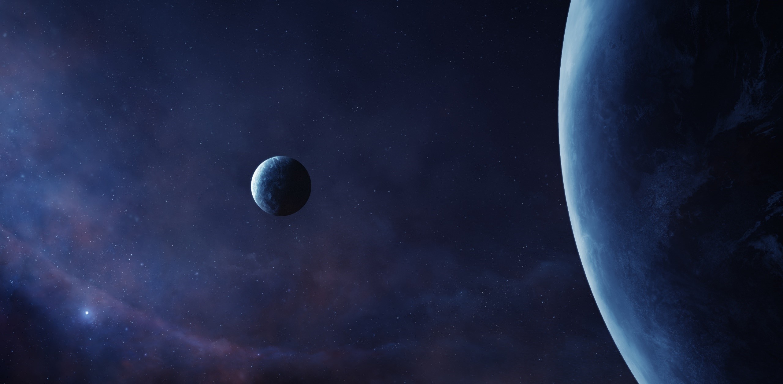 Space art with planets and stars HD Wallpaper