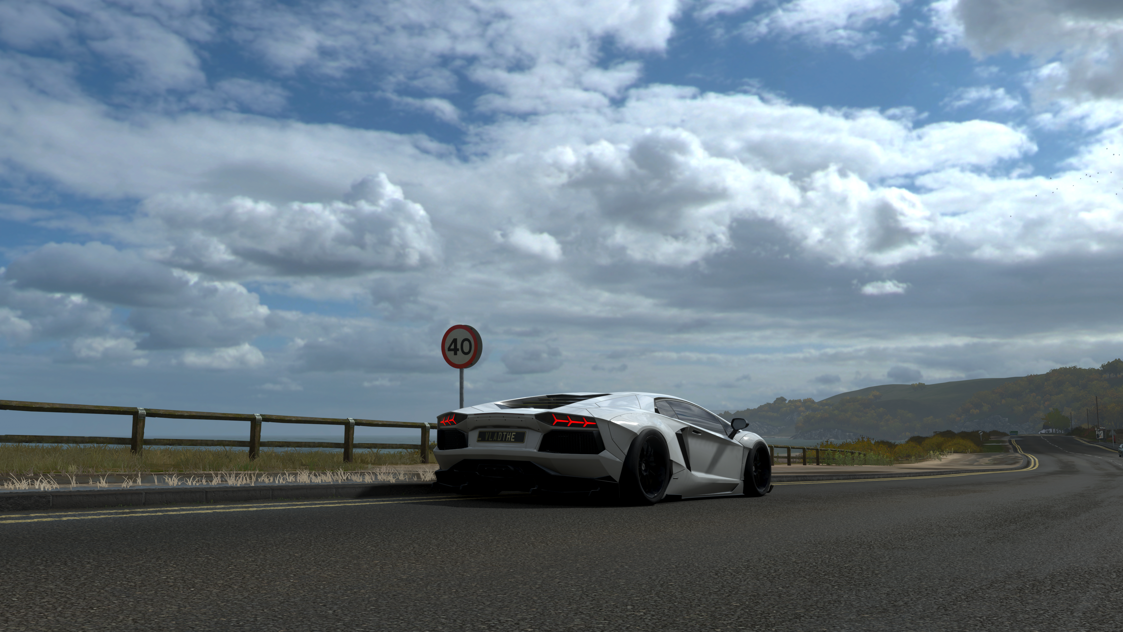 White Lamborghini Aventador from Forza Horizon 4 HD Wallpaper