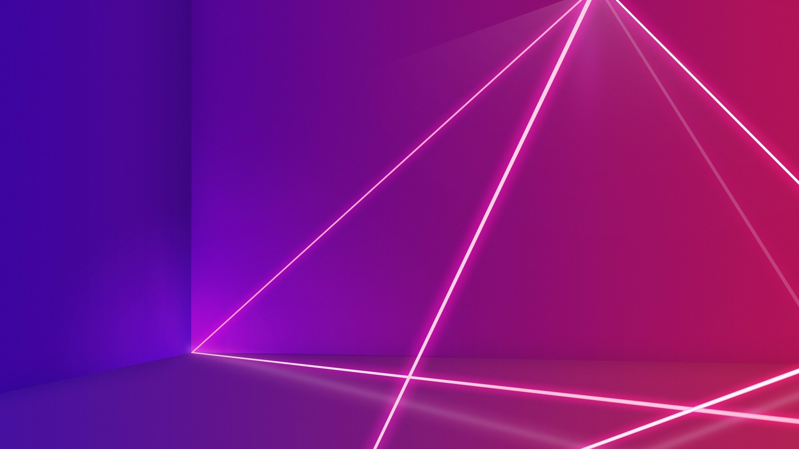 Abstract neon lines in a purple and pink room HD Wallpaper