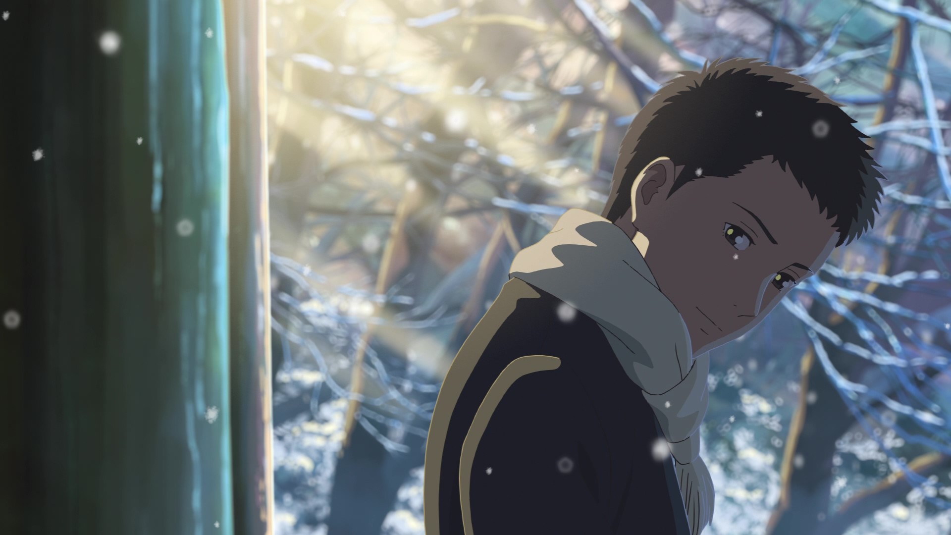 Anime boy in winter forest HD Wallpaper