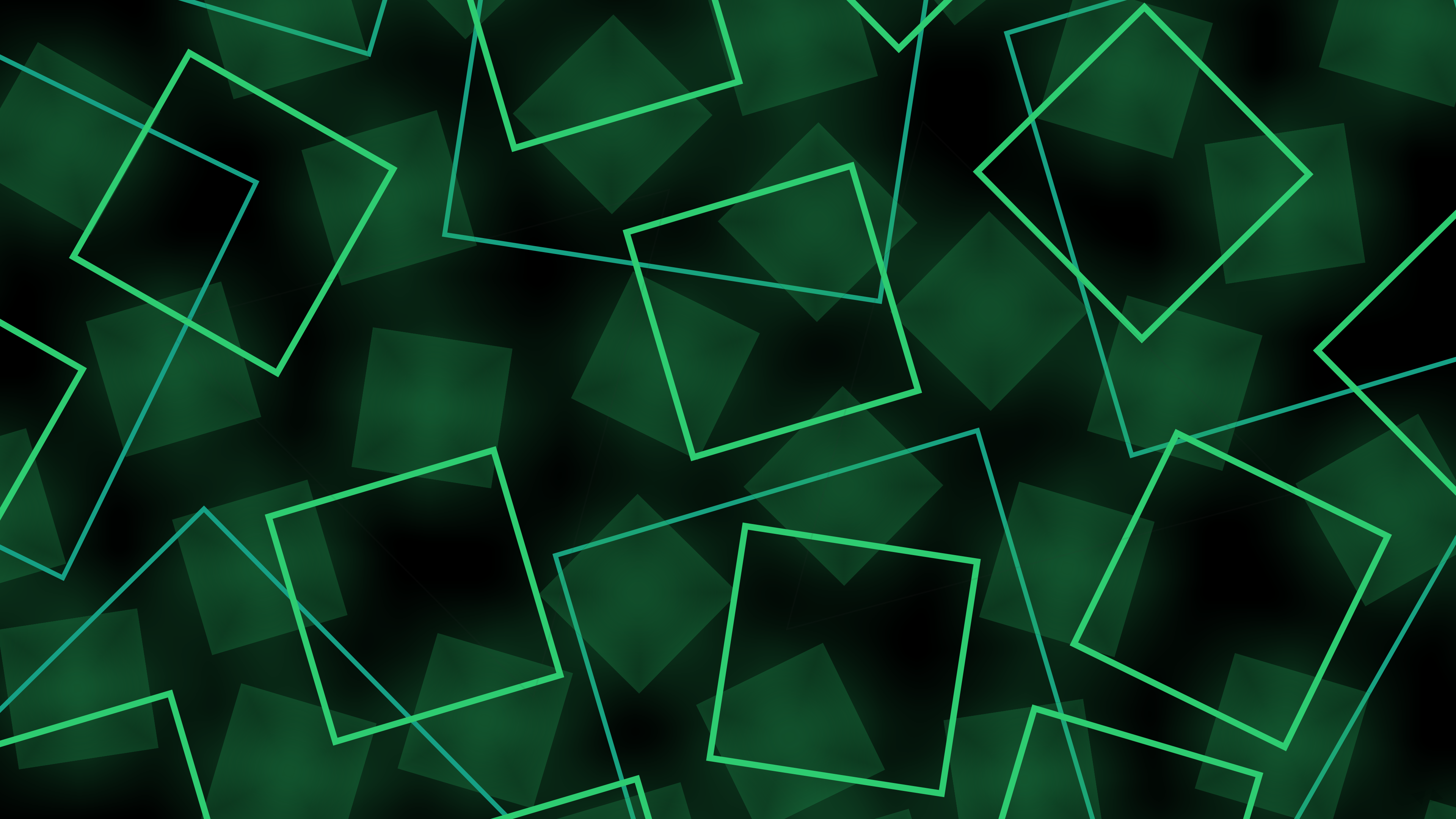 Green squares and lines pattern HD Wallpaper
