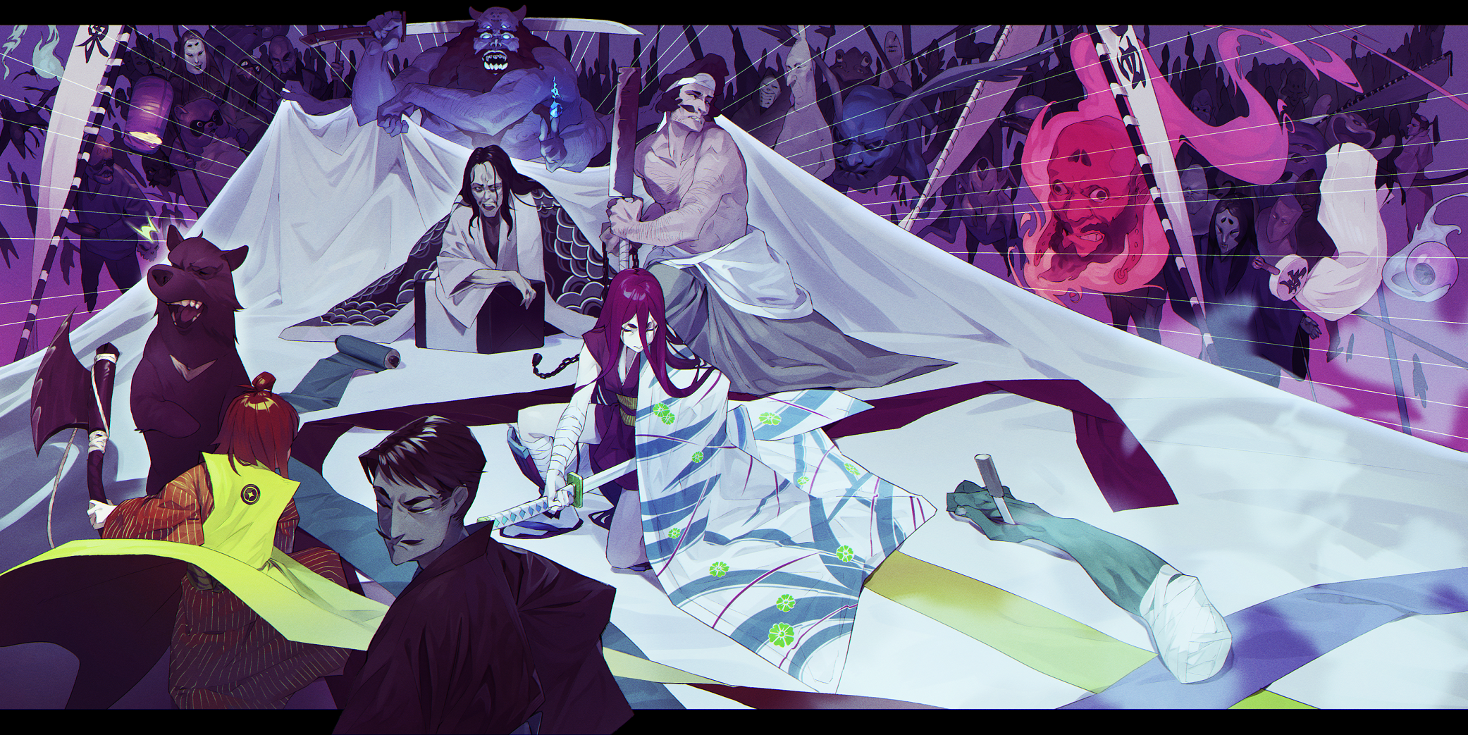 Group of characters with supernatural elements HD Wallpaper