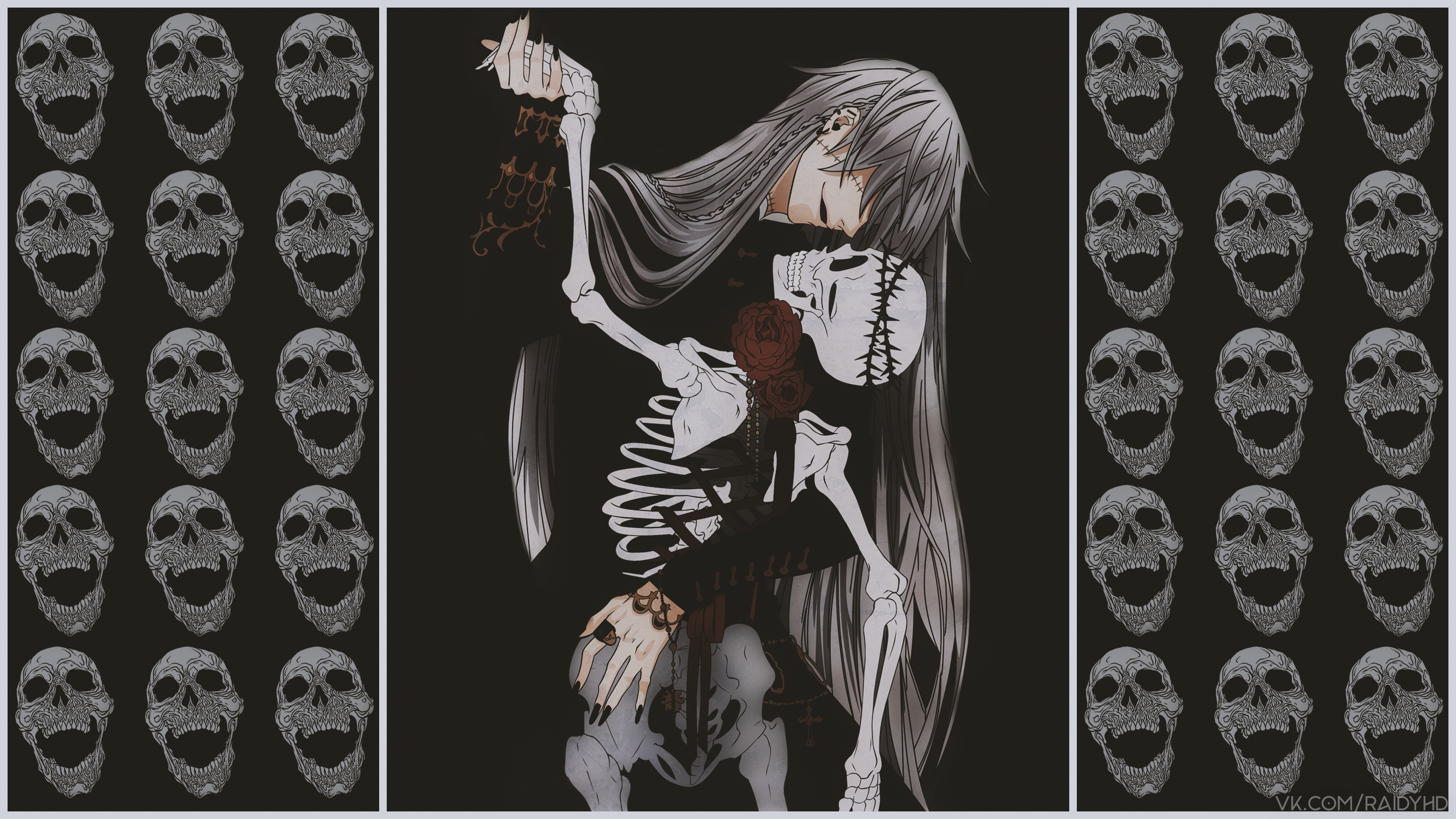 Anime boy with skeleton HD Wallpaper