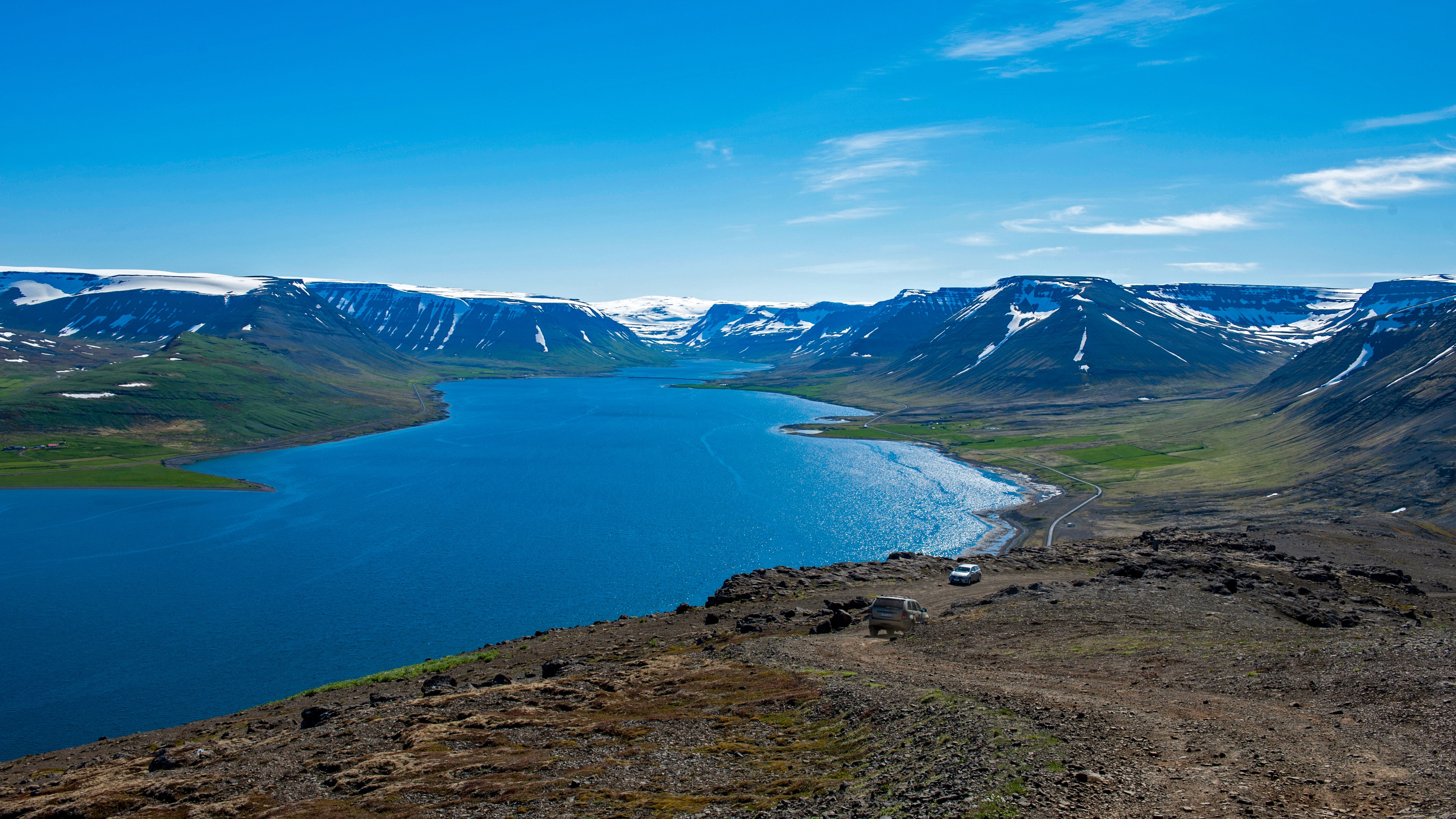 Mountains and Fjord Landscape in Iceland HD Wallpaper