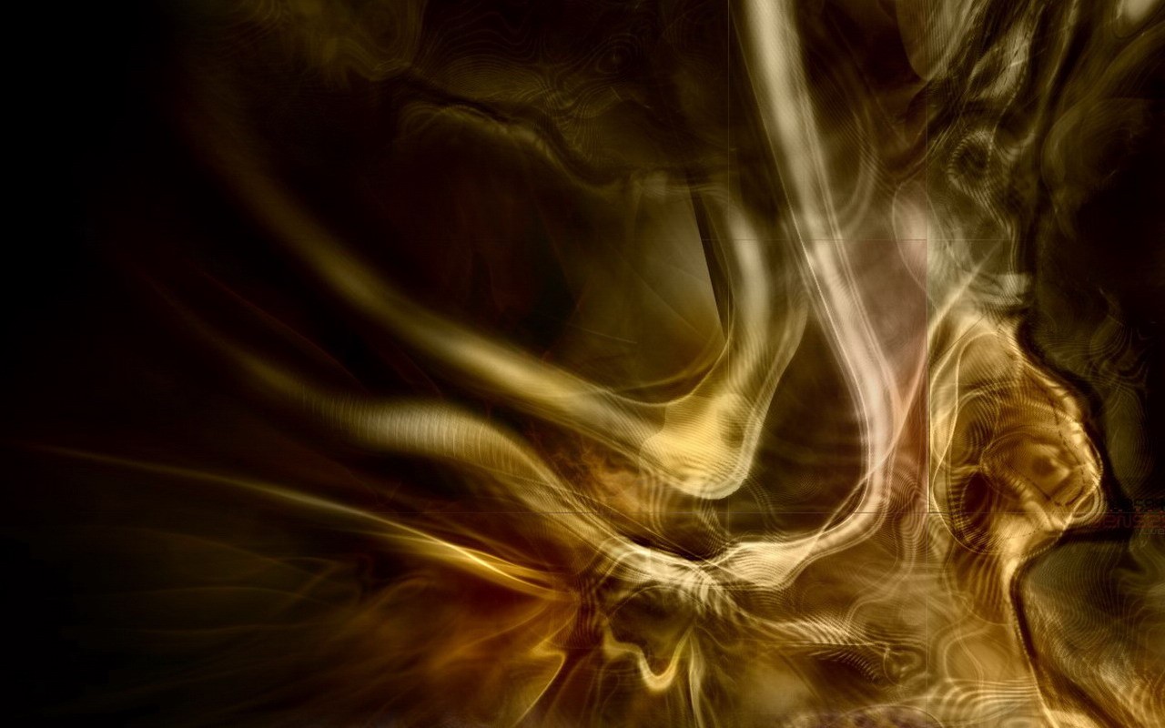 Abstract digital art with golden textures and shapes HD Wallpaper