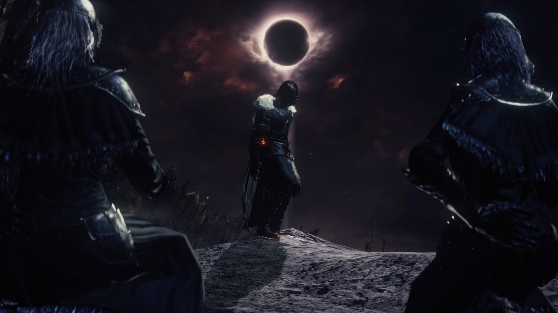 Dark Souls 3 eclipse scene with figures HD Wallpaper