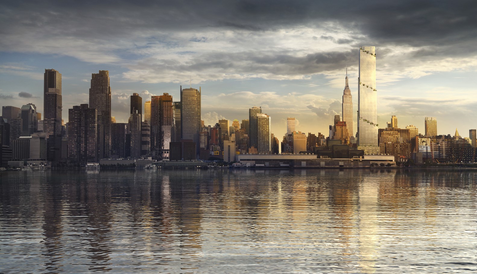 New York City skyline with skyscrapers and Hudson River HD Wallpaper