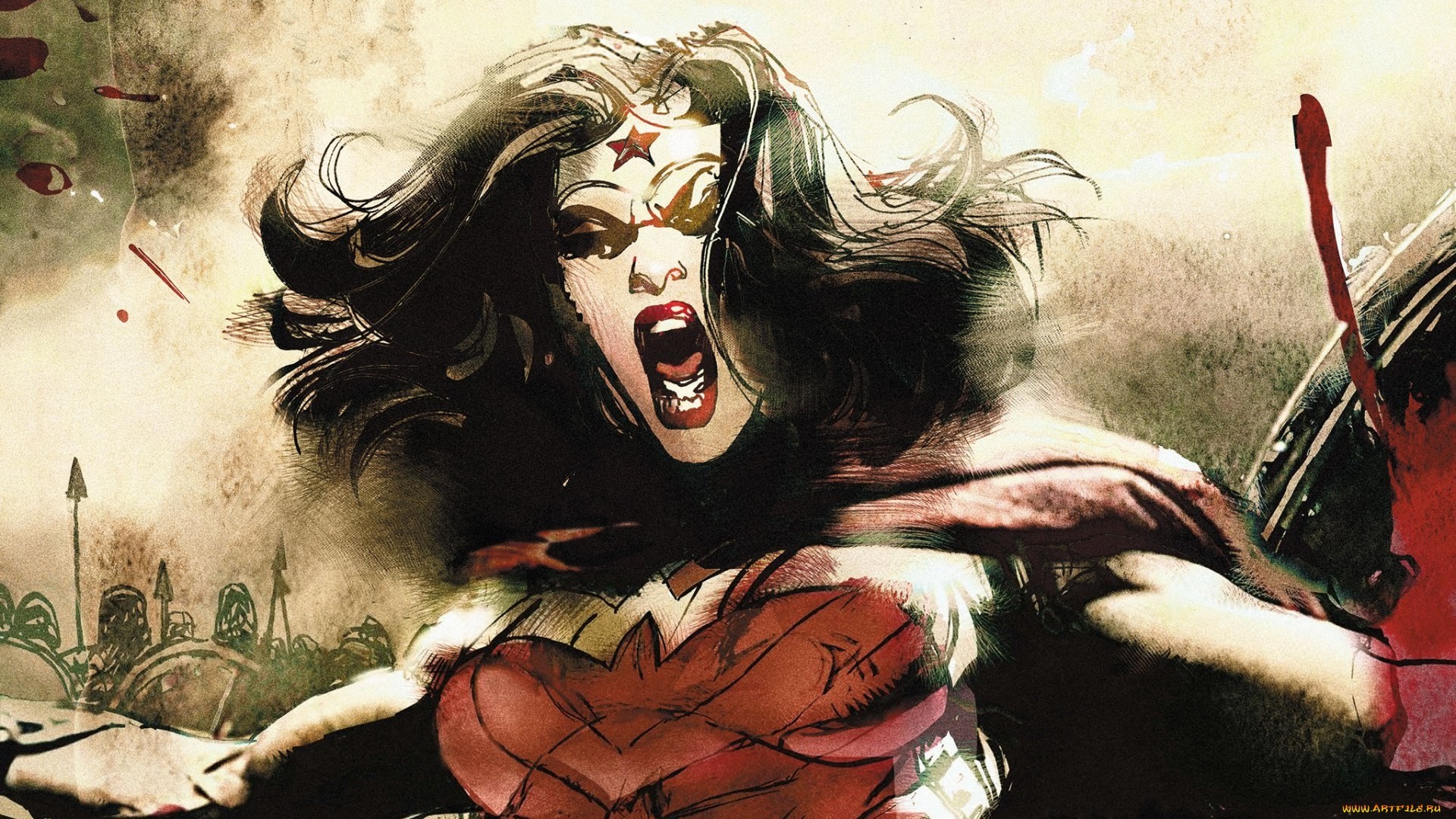 Wonder Woman in battle HD Wallpaper