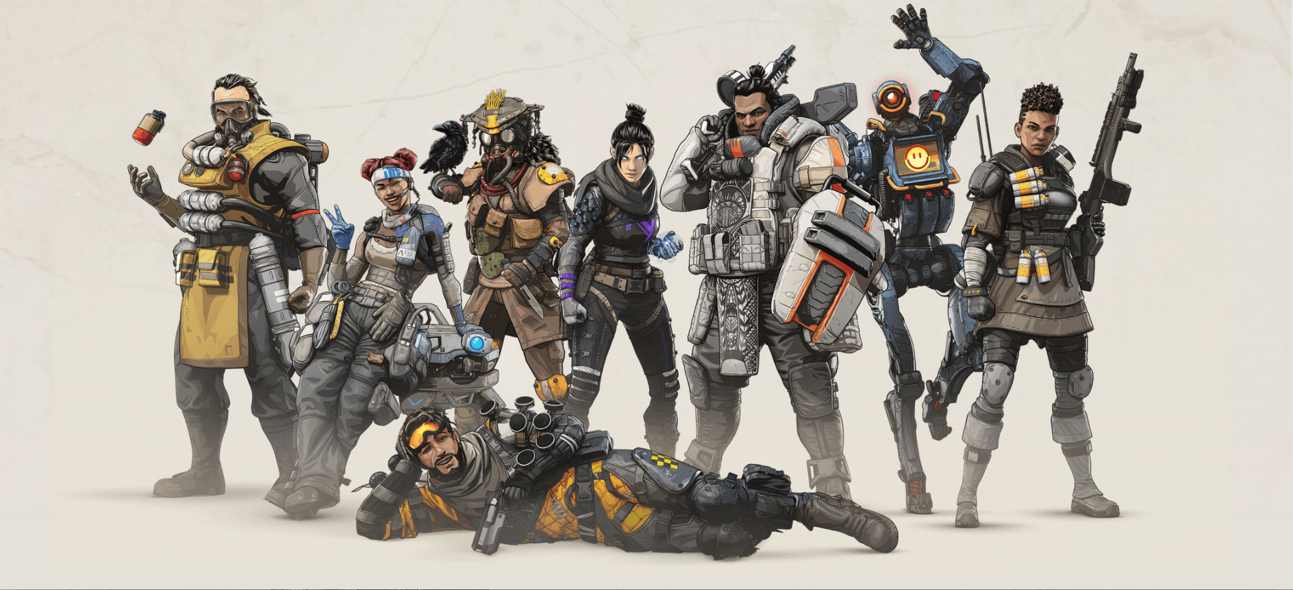 Apex Legends characters standing and lying down HD Wallpaper