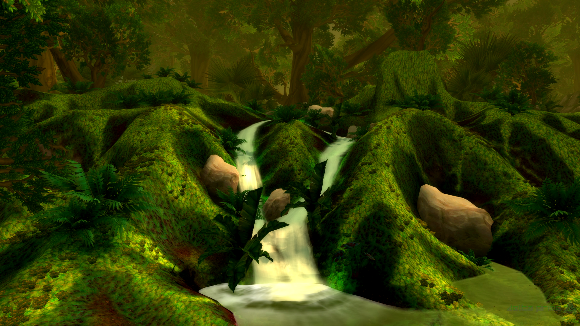 Sholazar Basin waterfall in World of Warcraft HD Wallpaper