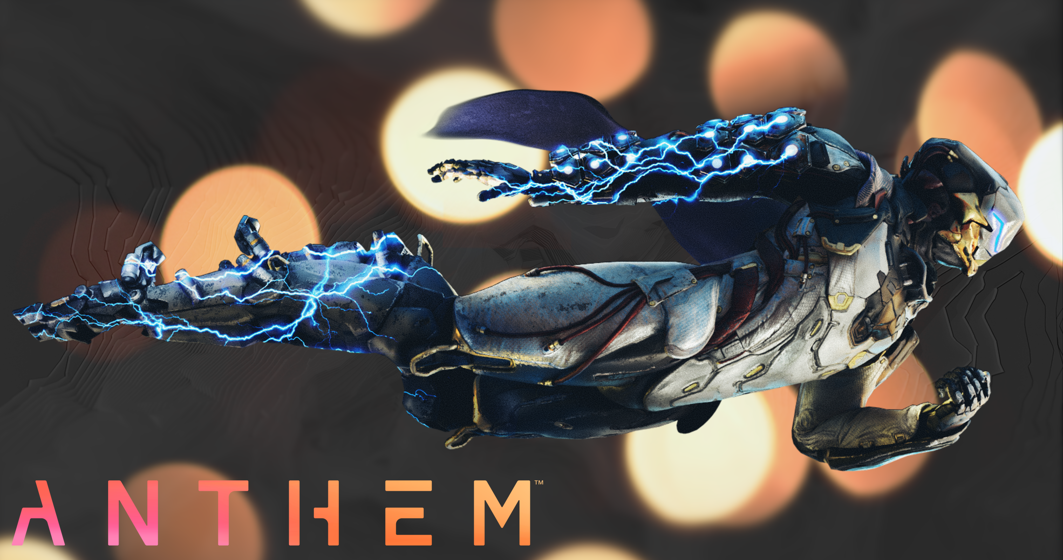Anthem Javelin with blue lightning HD Wallpaper