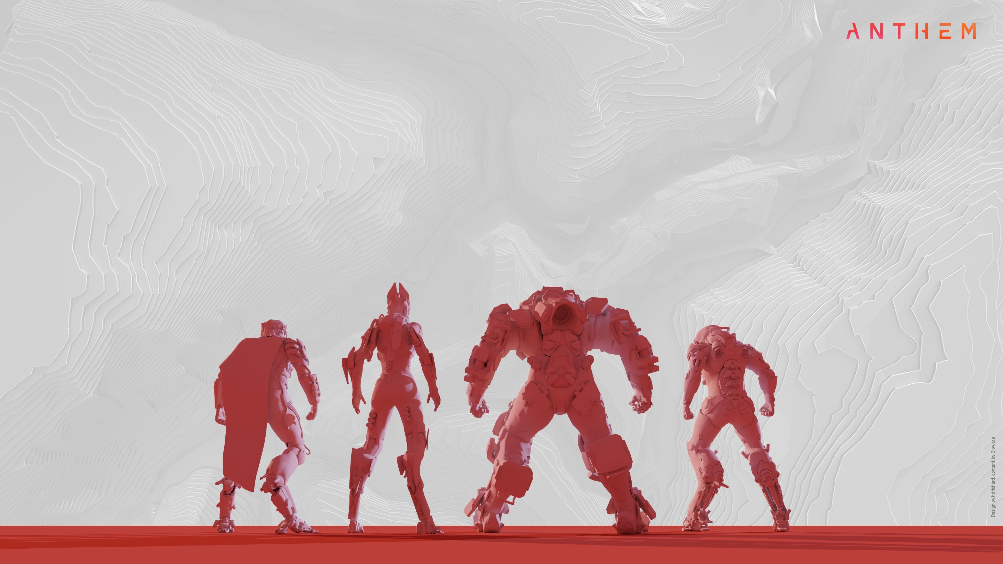 Anthem Javelins on Red Platform HD Wallpaper