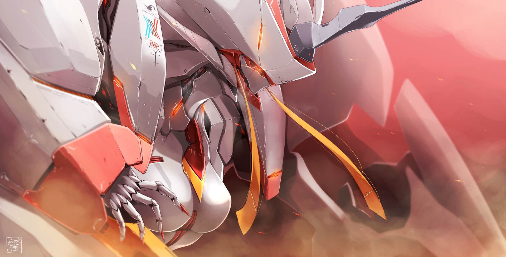 Zero Two Mecha Armor from Darling in the FranXX HD Wallpaper
