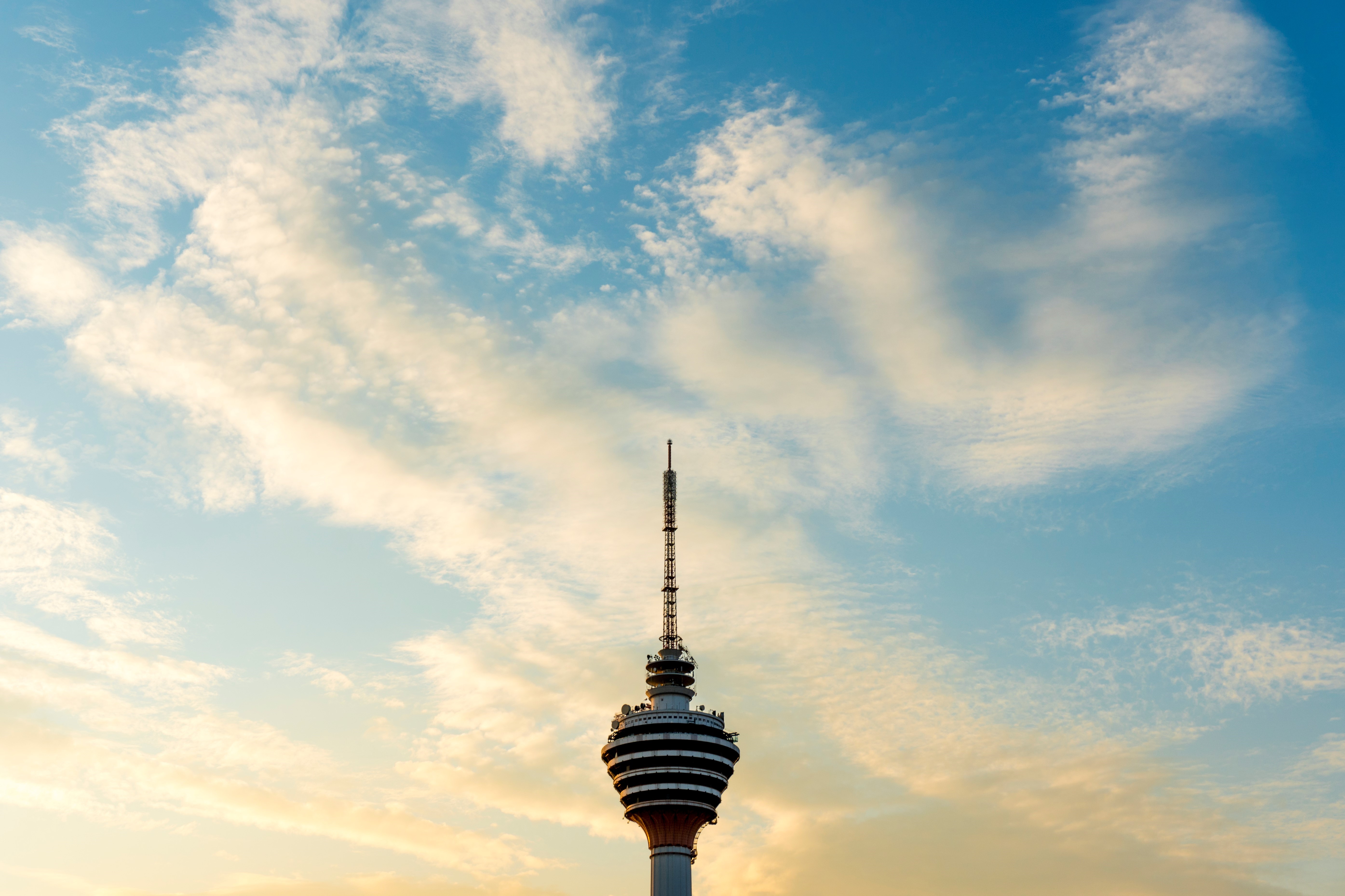 KL Tower and clouds HD Wallpaper