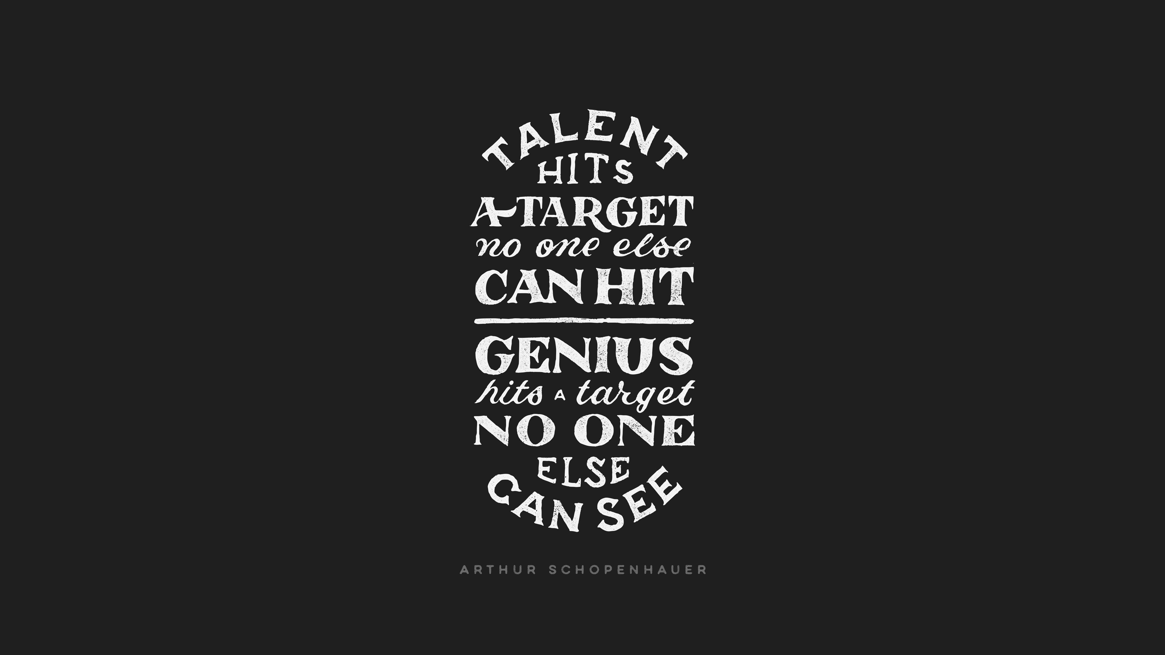 Talent Hits a Target Quote by Arthur Schopenhauer HD Wallpaper